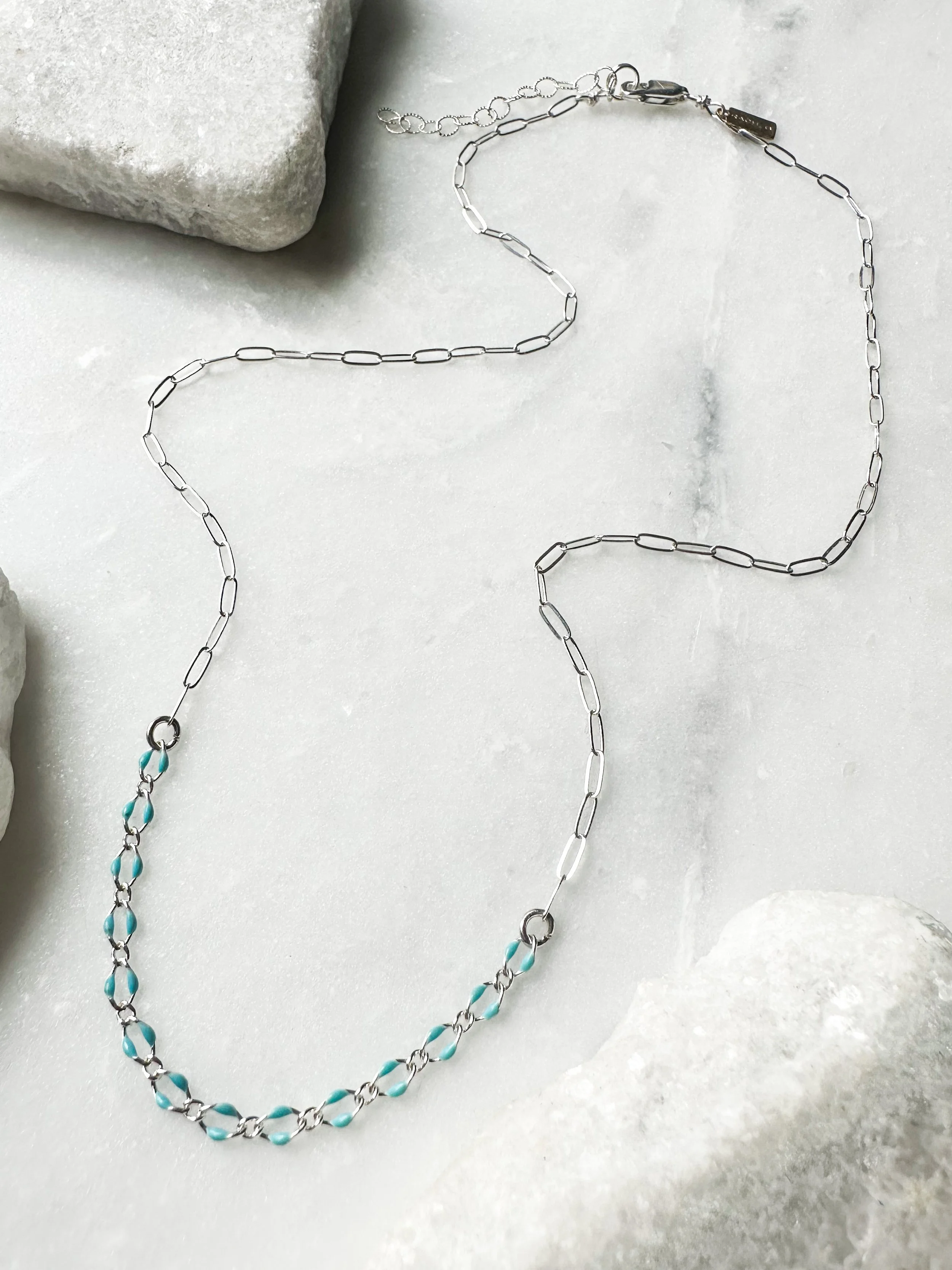 Turquoise enamel chain necklace_Rach B Jewelry_RB1309_4.JPEG