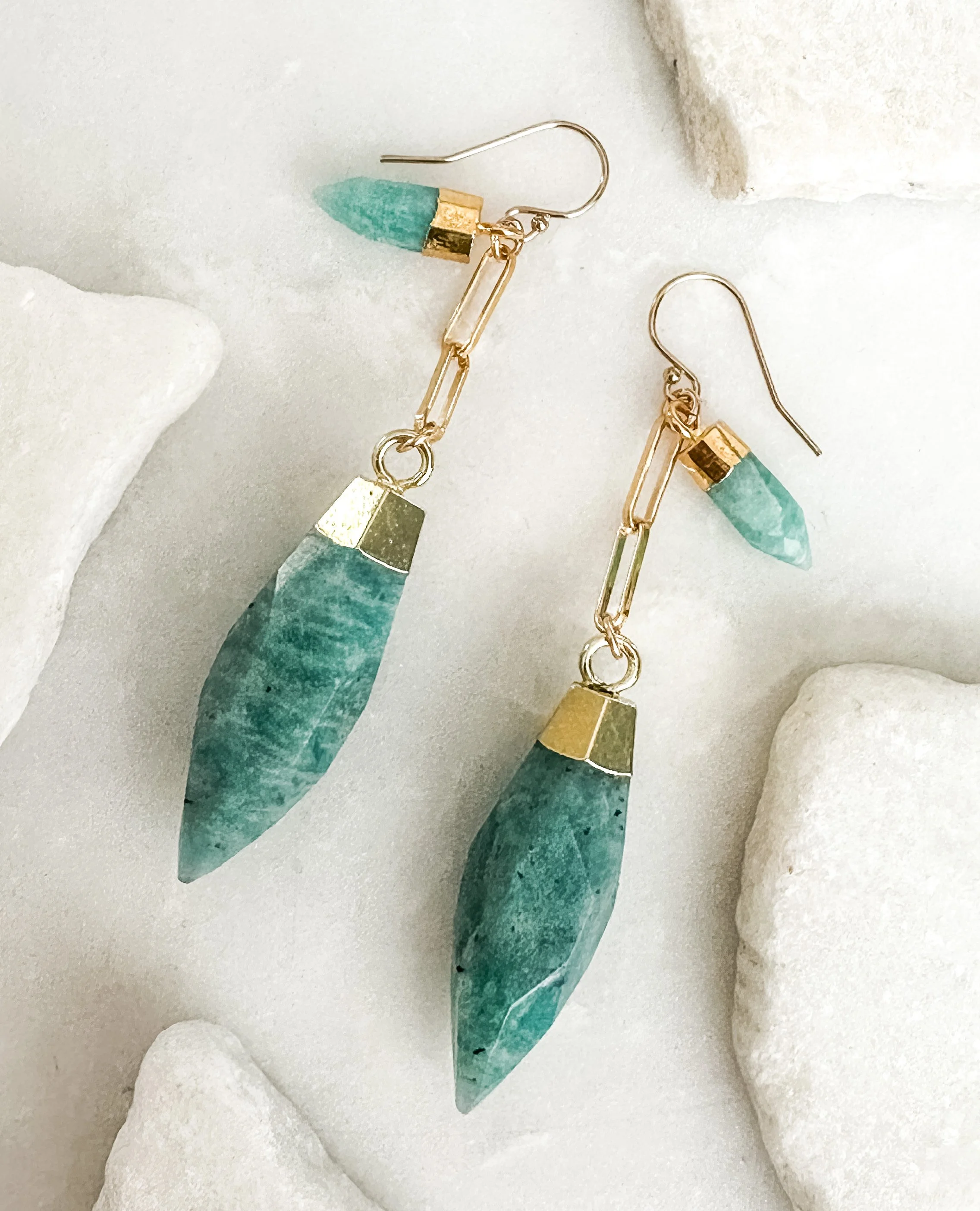 French hooks amazonite earrings