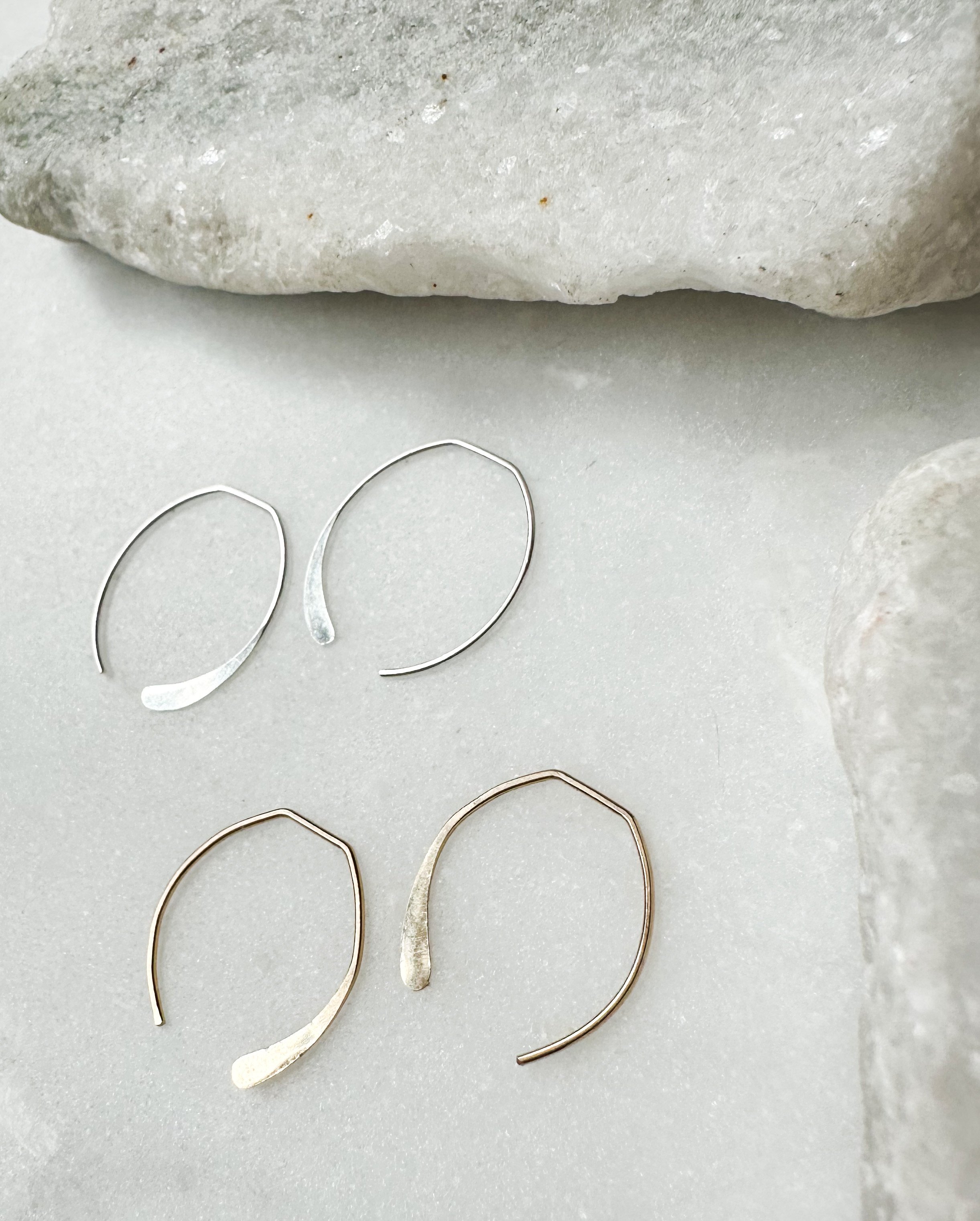 Huggie threader earring // 14k gold fill or sterling silver