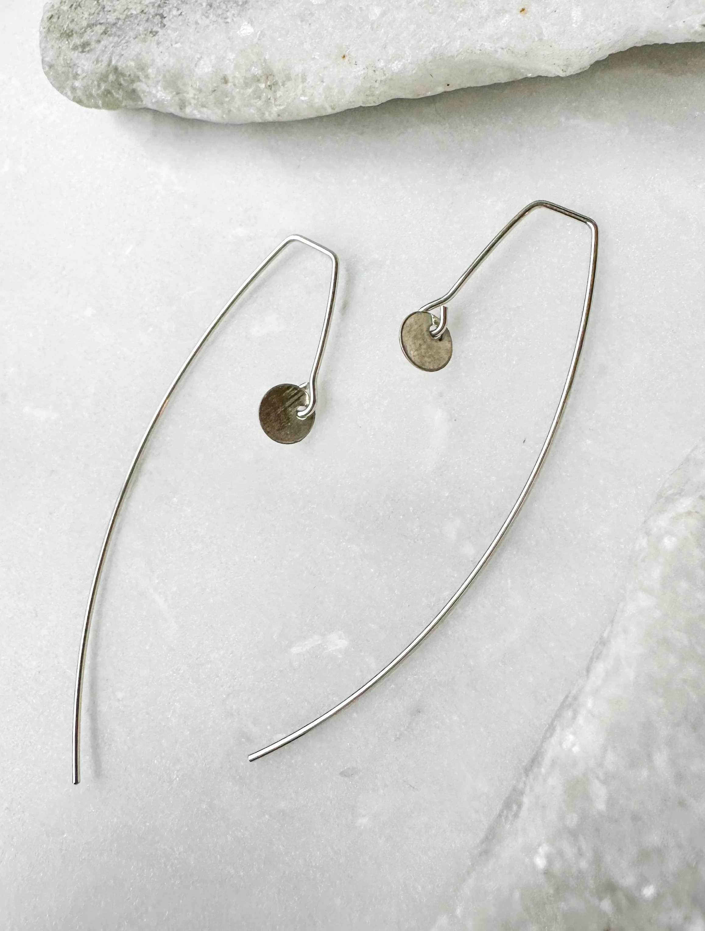 Hand crafted sterling silver coin everyday earring