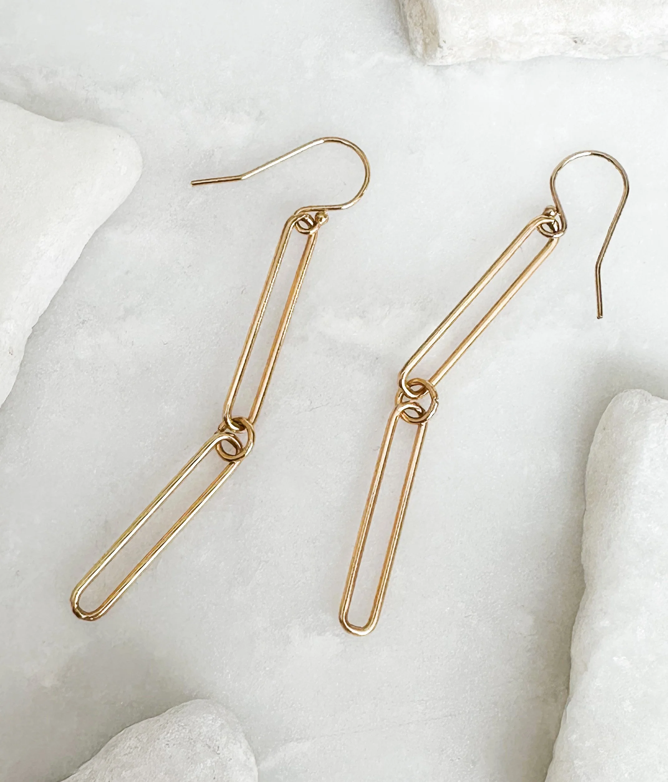 Double link chain earrings