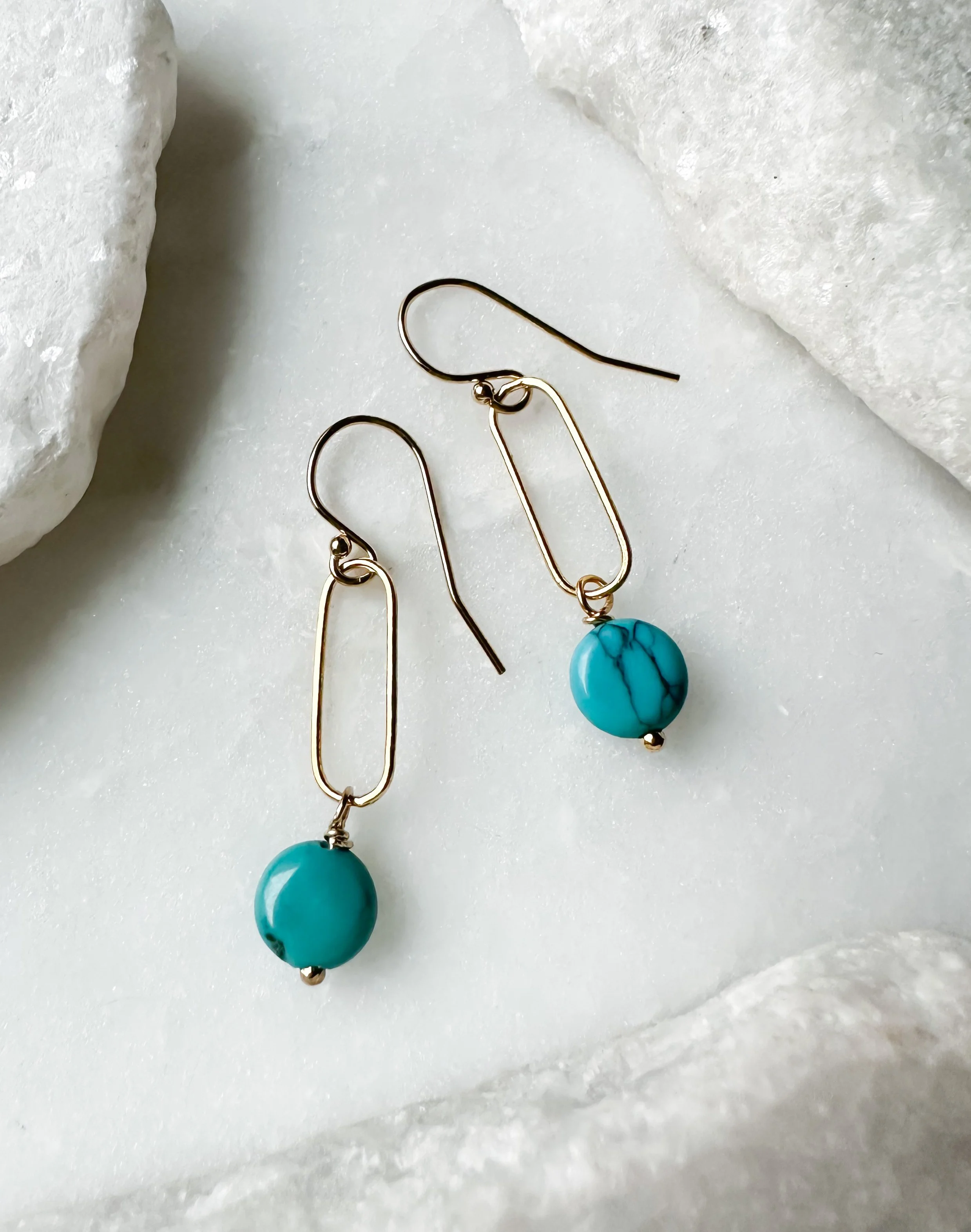 Turquoise coin link earring_Rach B Jewelry_RB1289_3.JPEG