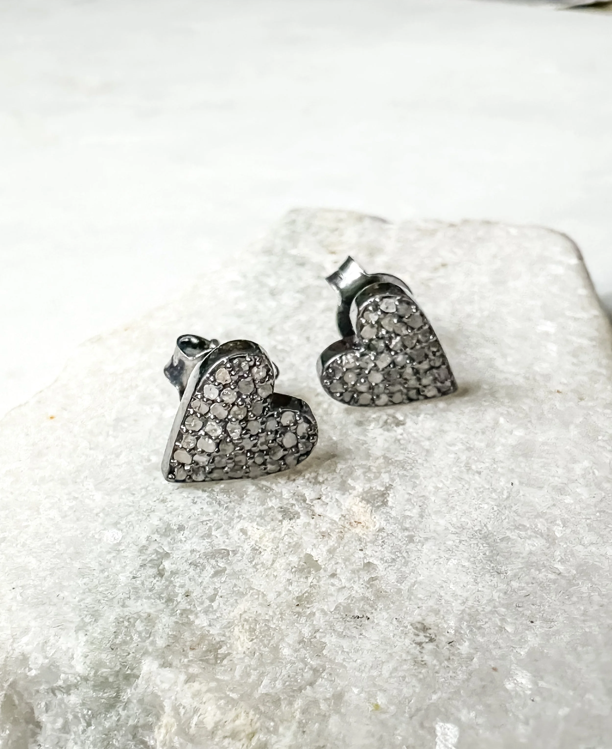 Heart earrings diamonds for Valentine’s