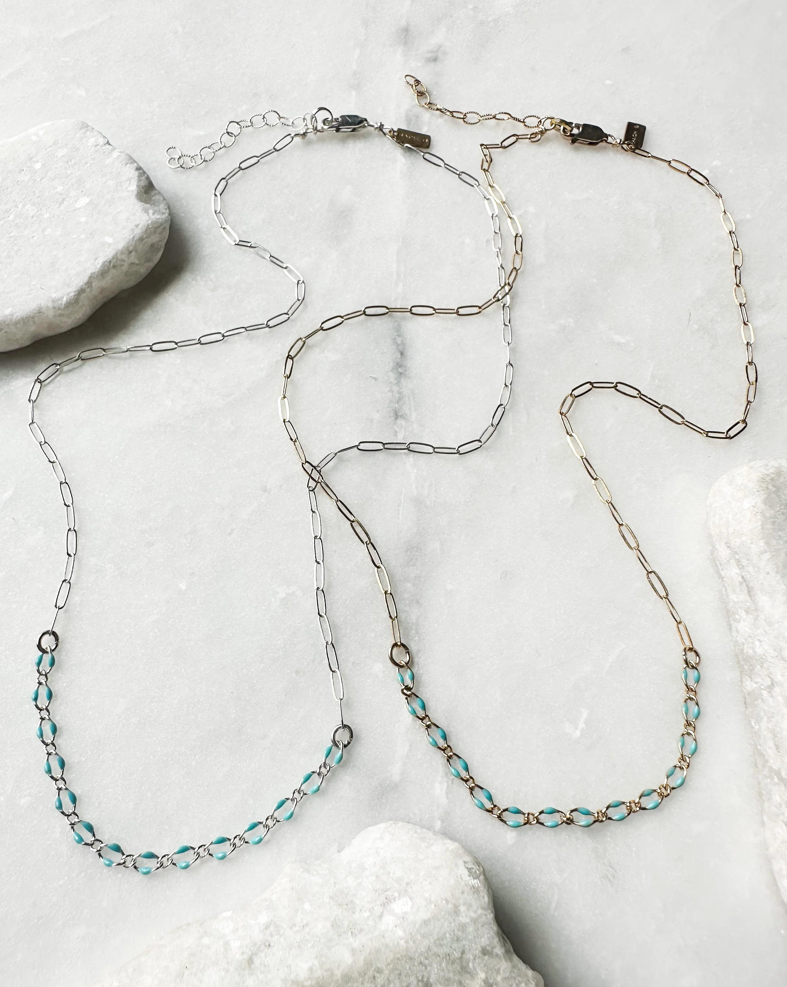 Turquoise enamel chain necklace_Rach B Jewelry_RB1309_2.JPEG