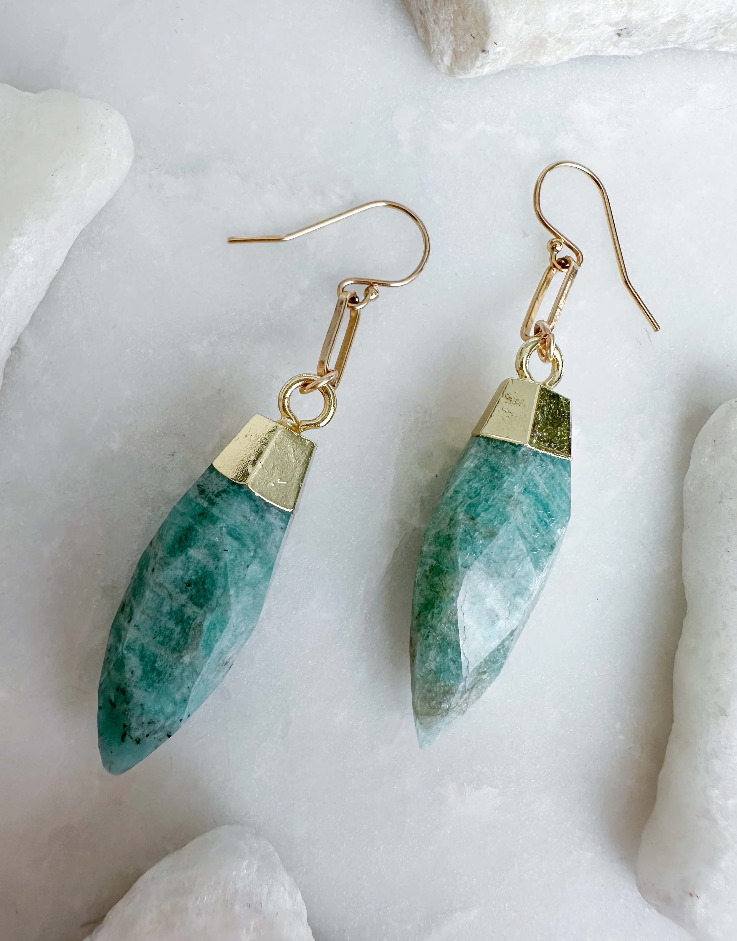Amazonite drop earring