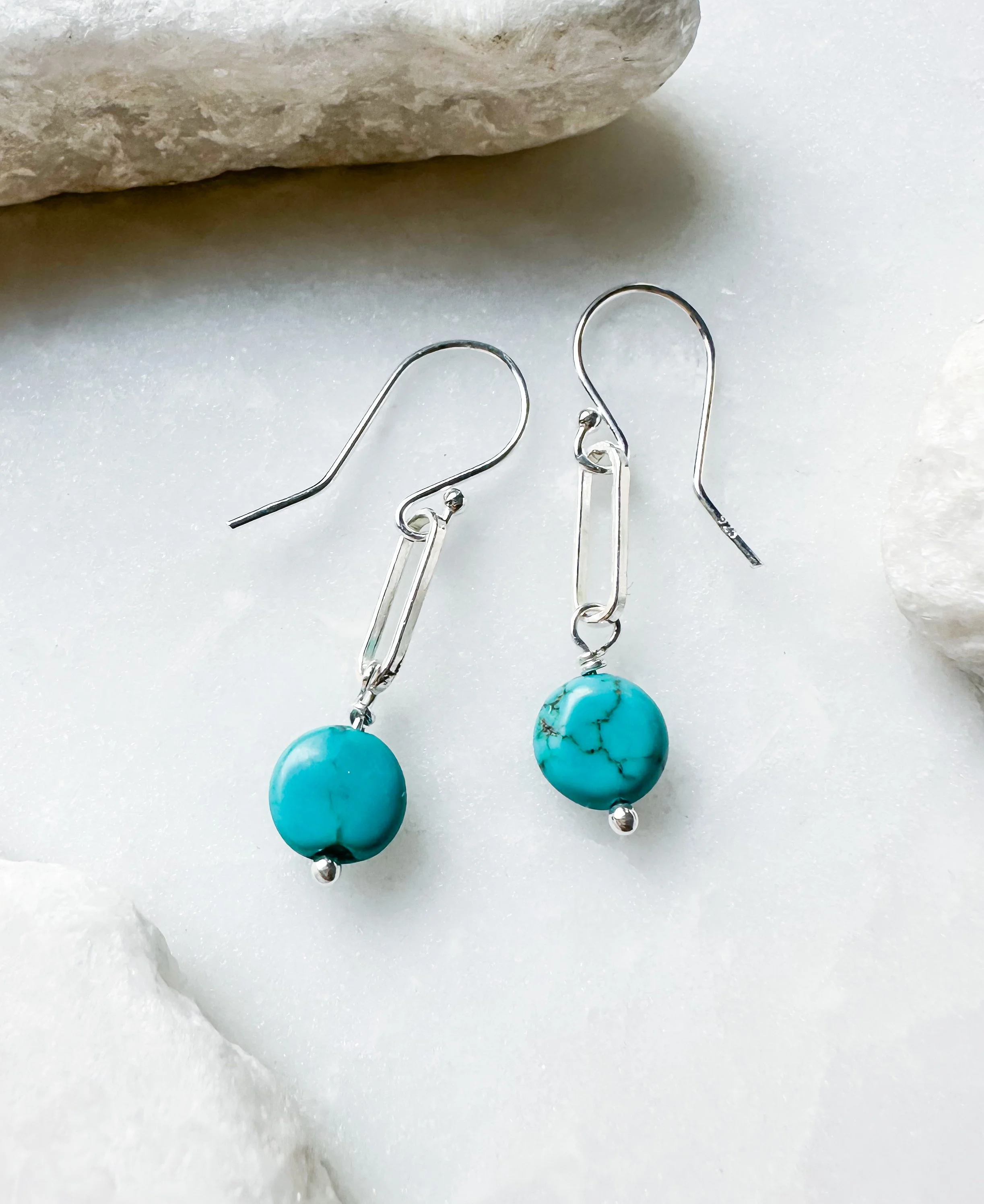 Turquoise link drop earrings_Rach B Jewelry_RB1287_1.JPEG