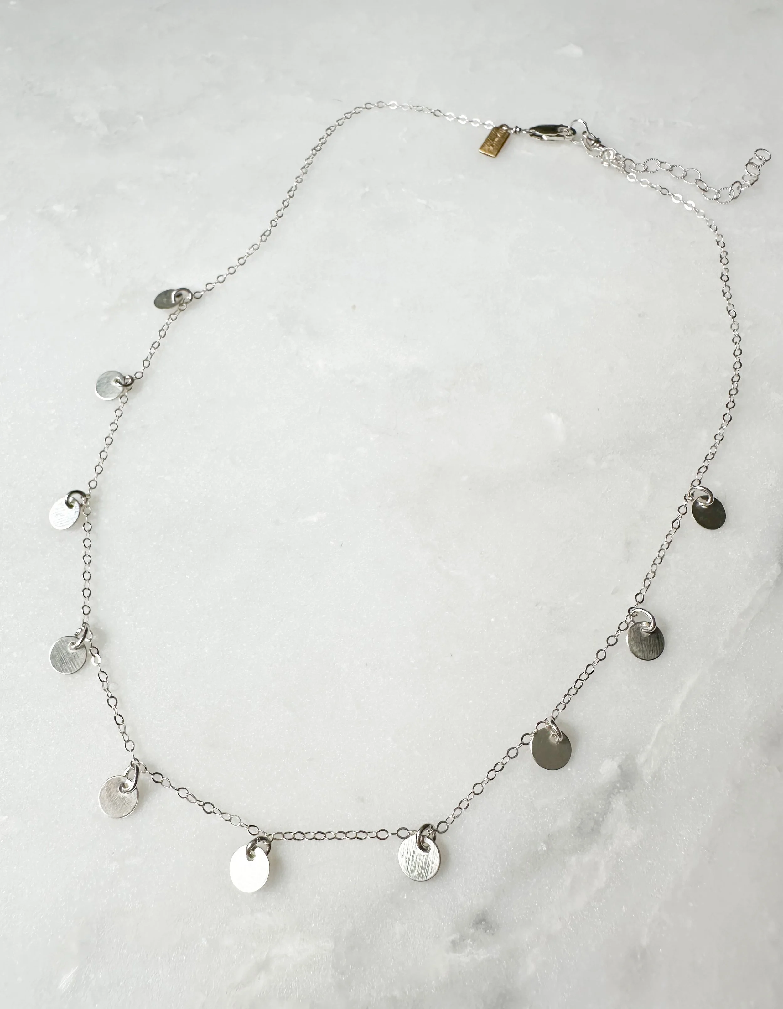 Modern coin charm necklace