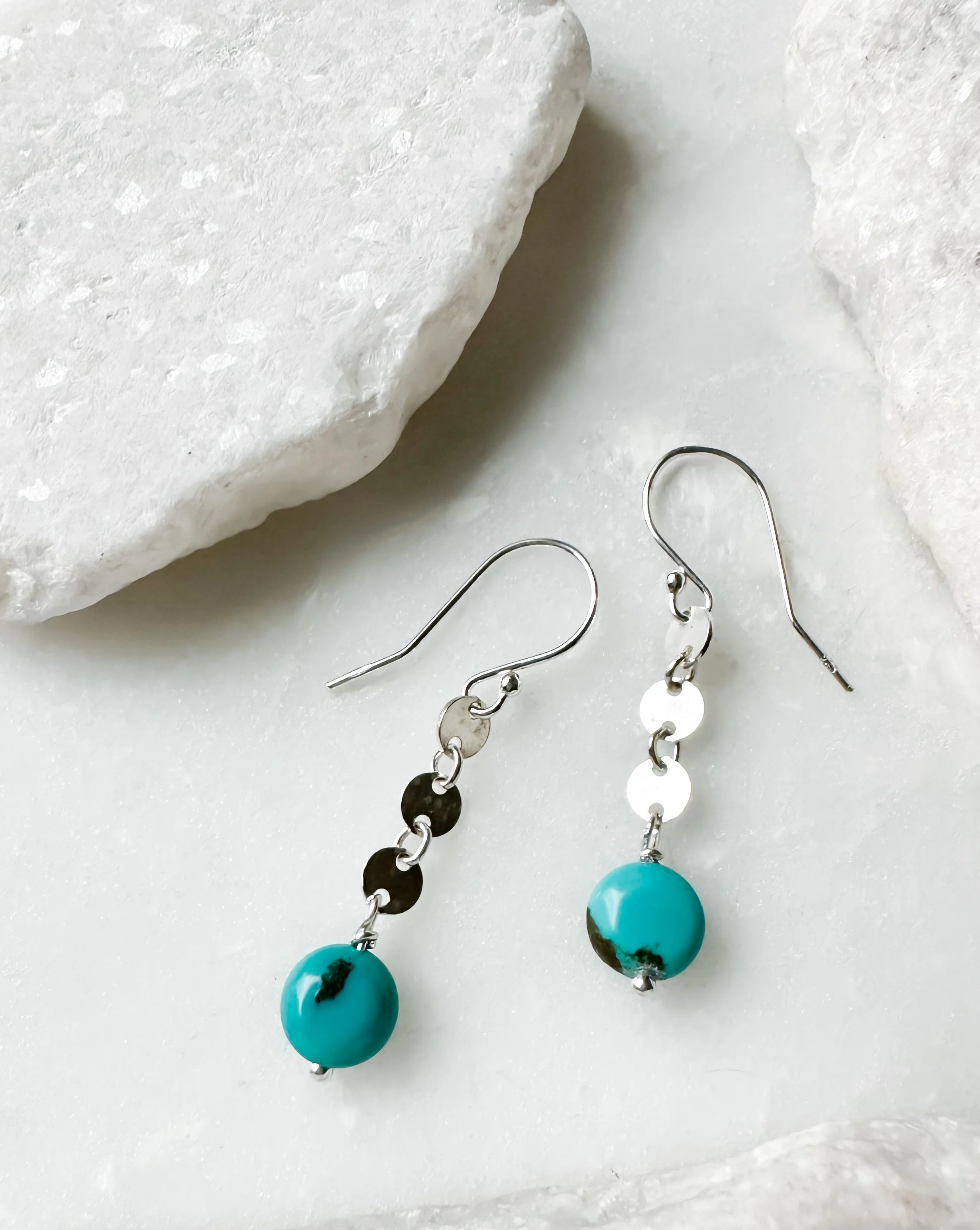 Turquoise coin chain drop earrings_Rach B Jewelry_RB1291_1.JPEG