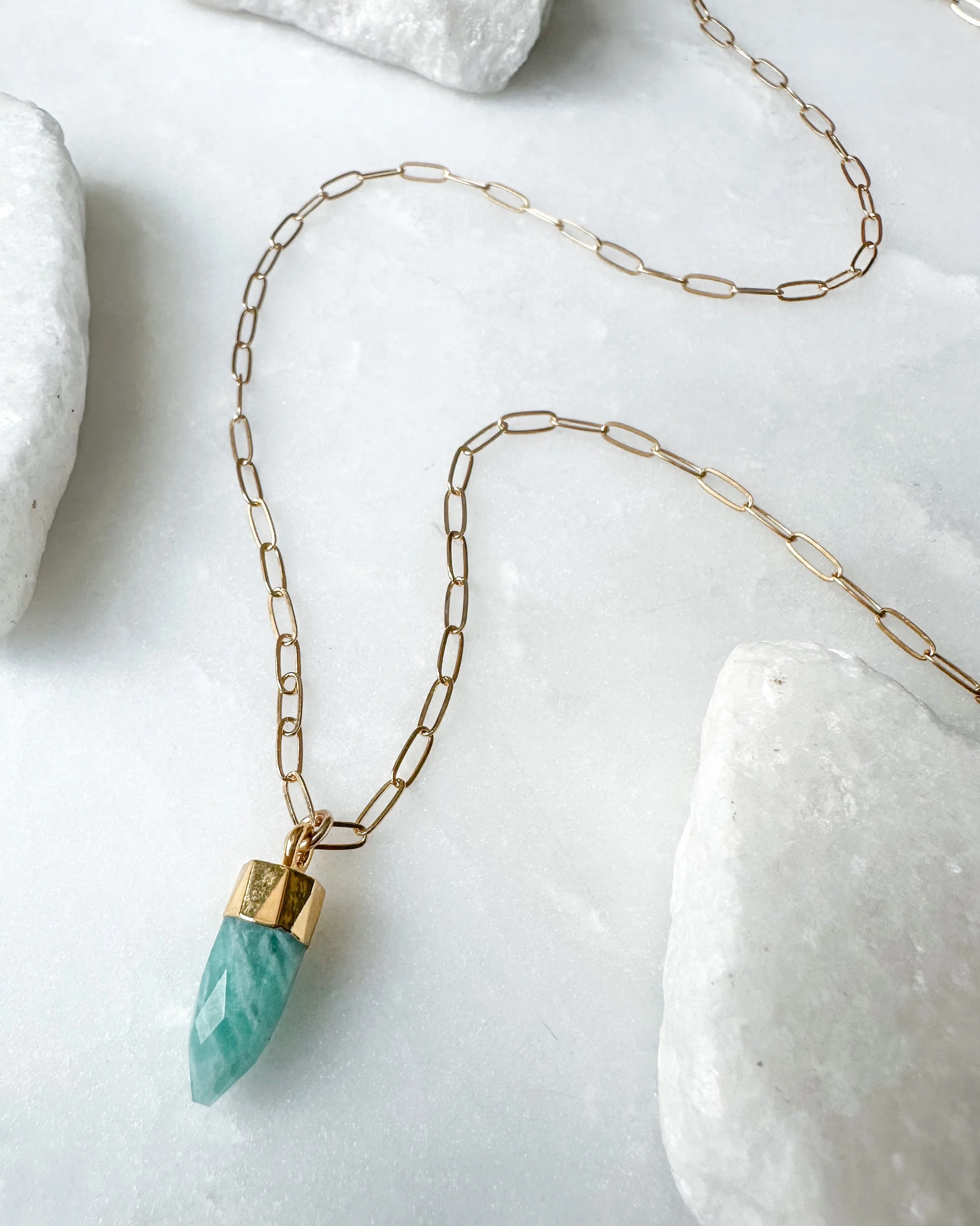 Amazonite charm necklace
