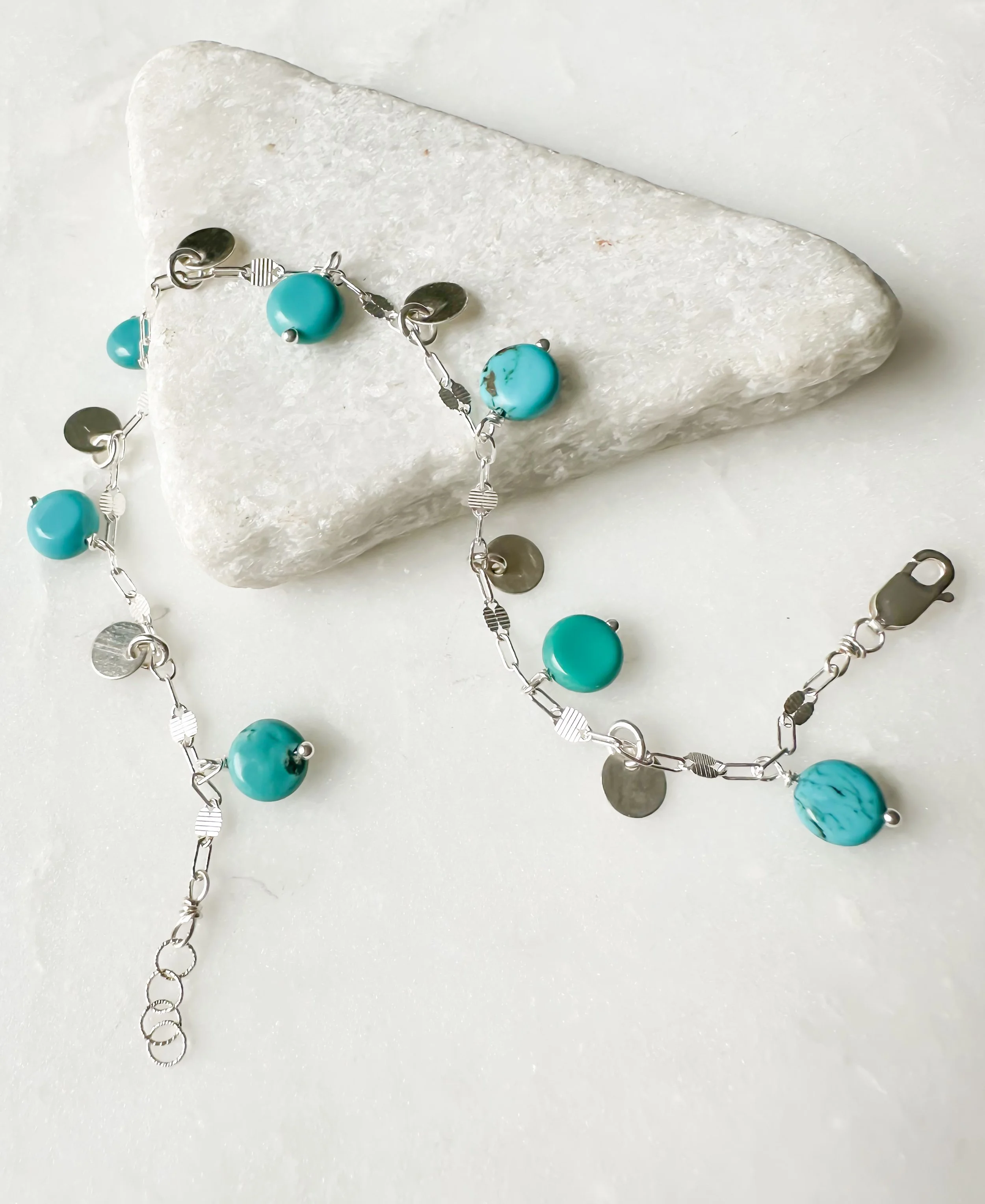Turquoise coin charm bracelet_Rach B Jewelry_RB1298_1.JPEG