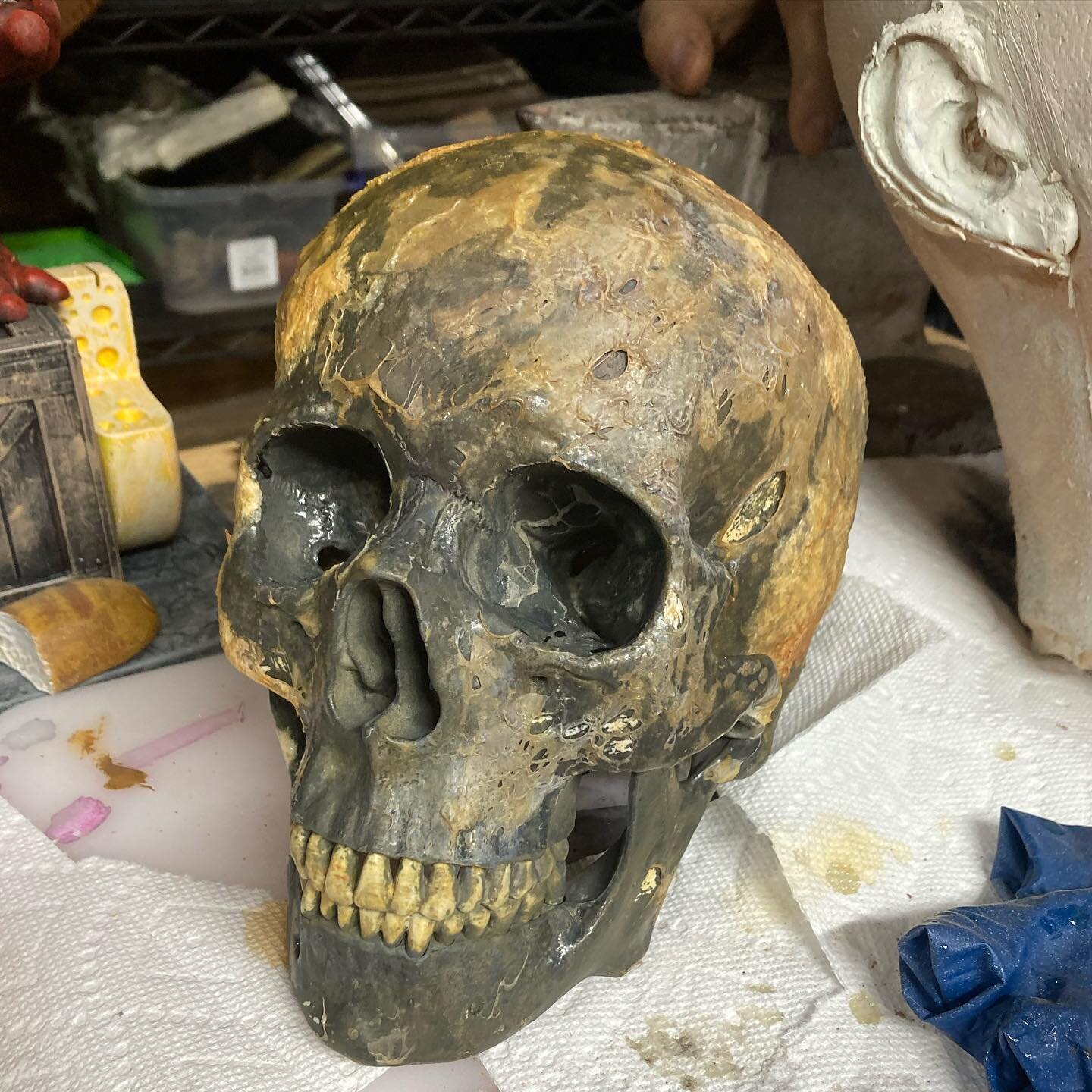 How about something really macabre for a change? 
A little liquid latex and the right paint job go a long ways.
#prop #propmaker #fxartist #macabre #skull #crispy #fx #sfxartist #moviemagic #deathshead #nmfilm #smoothon