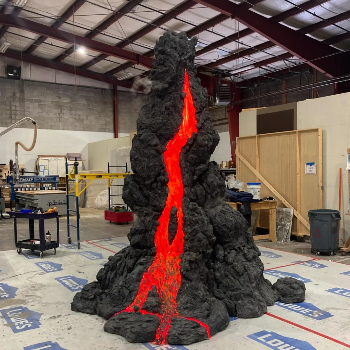 How did I never actually post this? This was an amazing build I got to do with @fivetonmonkey @workhardcryoften @whitehotfiremirrors and the whole 5 Ton team. 
This enormous volcano stands at about 13 feet tall and was created using CNC, hand carving