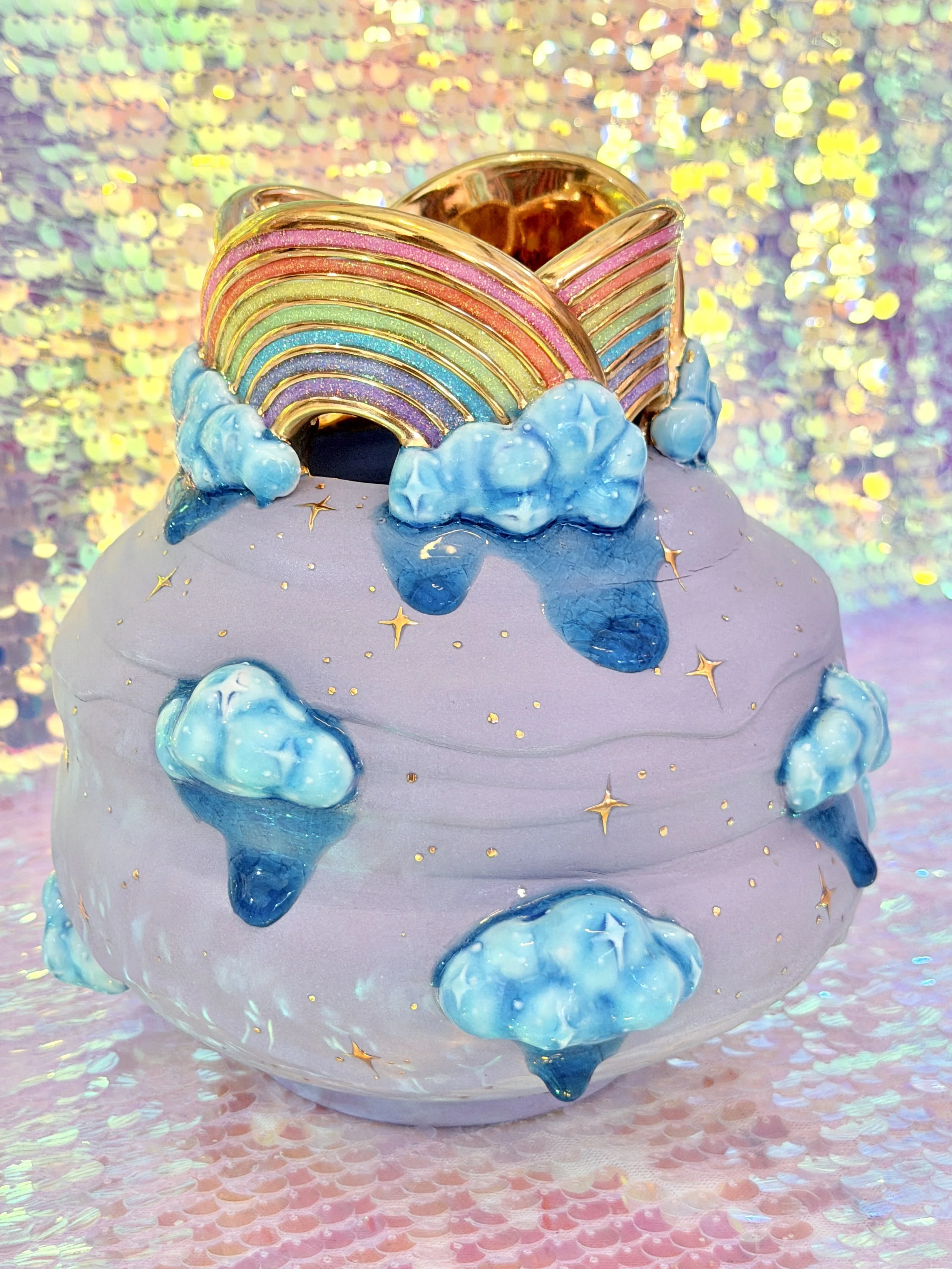 *PREVIEW* AVAILABLE 6/26/26 at 5pm PST Drippy Lavender Rainbow Crown Vase