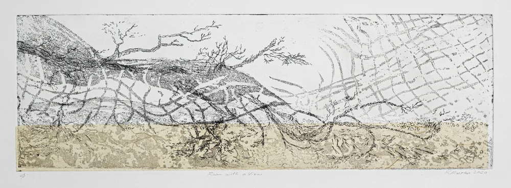 Room with a View - Etching, Aquatint, Sugar Lift, Chine Colle 500 x 160 mm