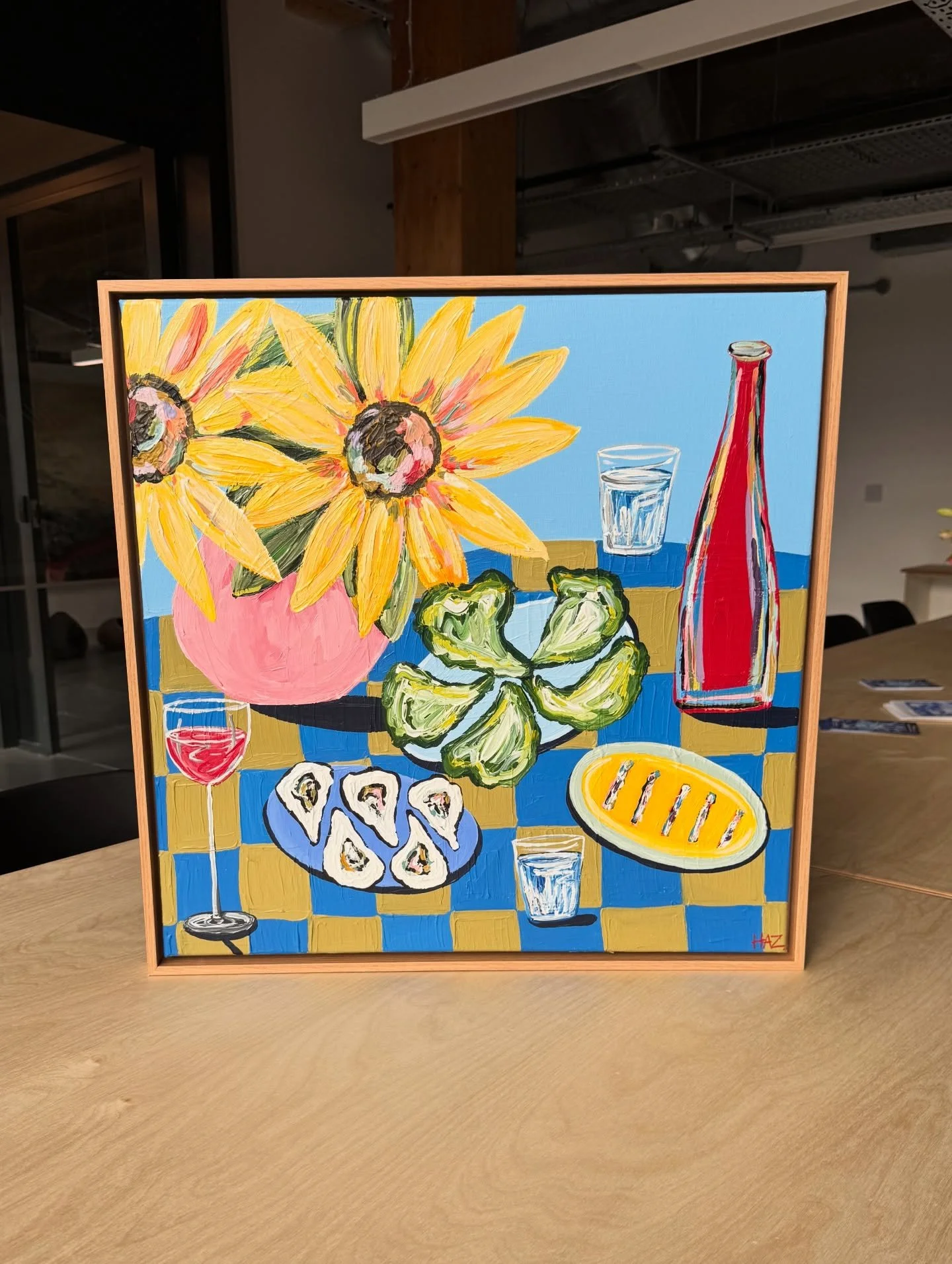 Sunflower and Sardines 

60cm x 60cm 
Acrylic on canvas 
Framed in oak 

#art #artist #painter #acryliconcanvas #stilllifeart #artforsale #londonart #londonartist #foodart #tablescapes #sunflower