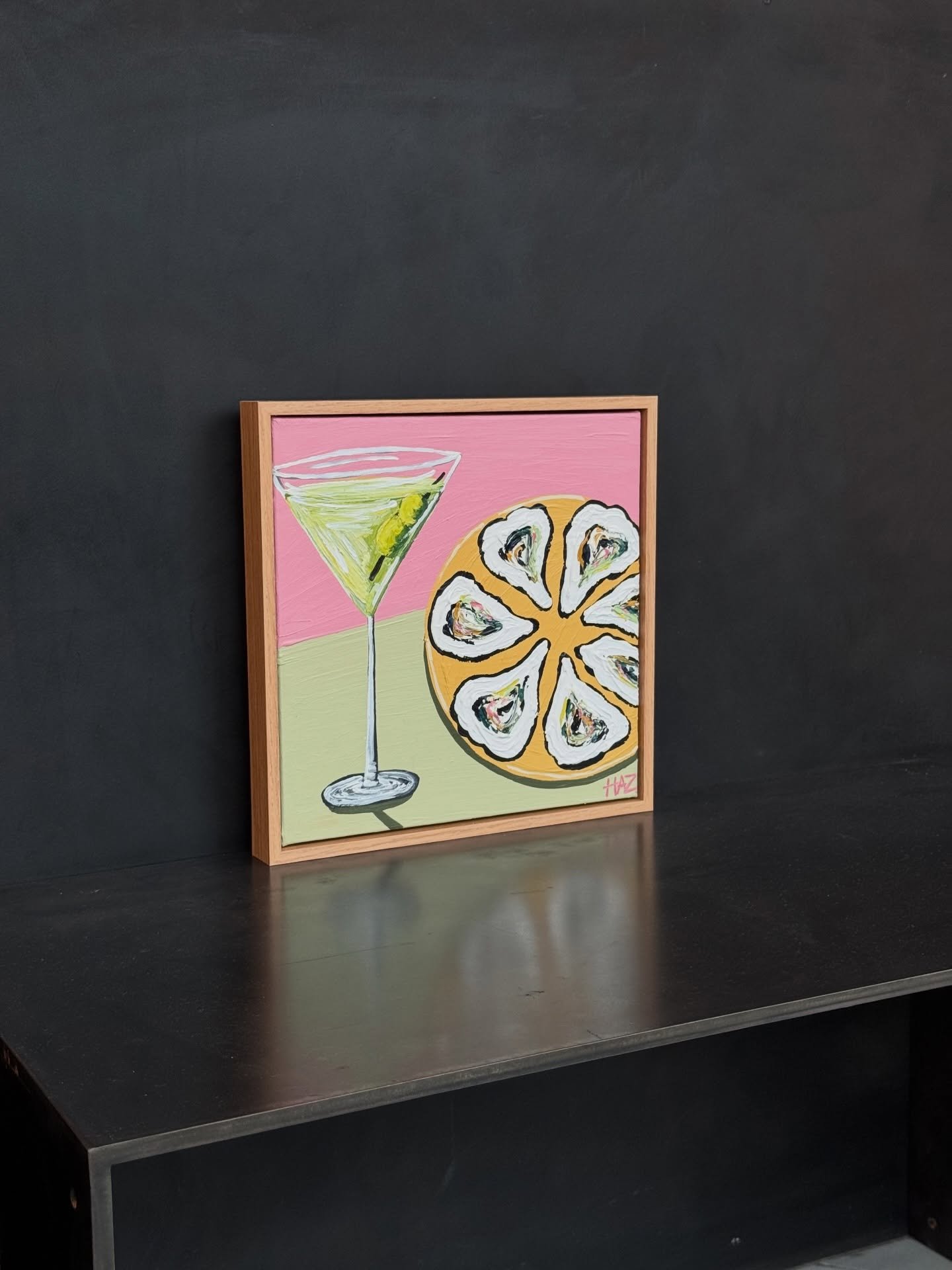 Friday Dinner, 30cm x 30cm, Acrylic on Canvas, Framed in Oak, 2026. For the fun Friday nights.

#art #painting #martini #originalpainting #artist