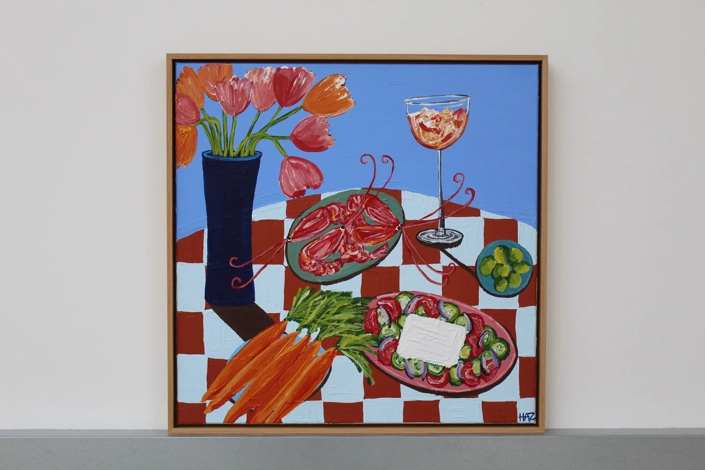 Seaside Feast, 60cm x 60cm, Acrylic on Canvas, 2026. For summertime snackers. 

#acryliconcanvas #stilllifepaintings #tablescape #summer #colourfulpainting