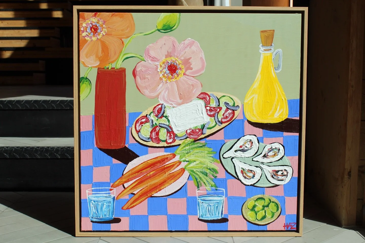 Mediterranean Delight, 60cm x 60cm, acrylic on canvas, framed in oak, 2026.

#originalpainting #foodpainting #art #artist