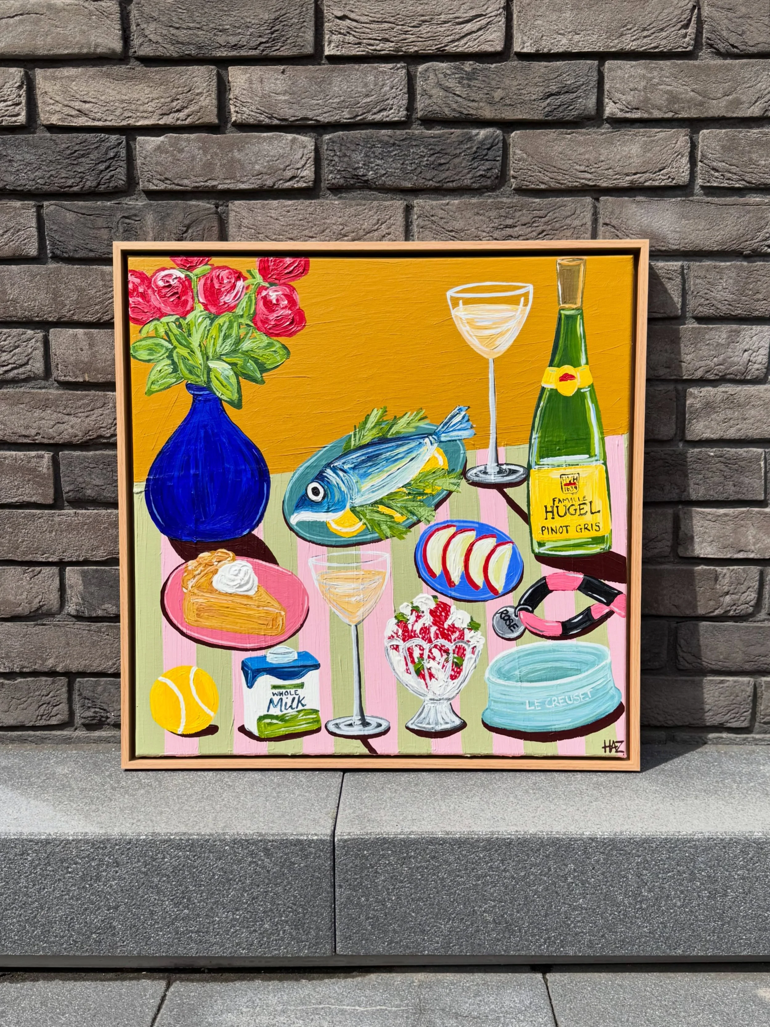 Commission for Stephane! 
60cm x 60cm 
Framed in Oak
2026

#artcommission #art #painting #commissionart