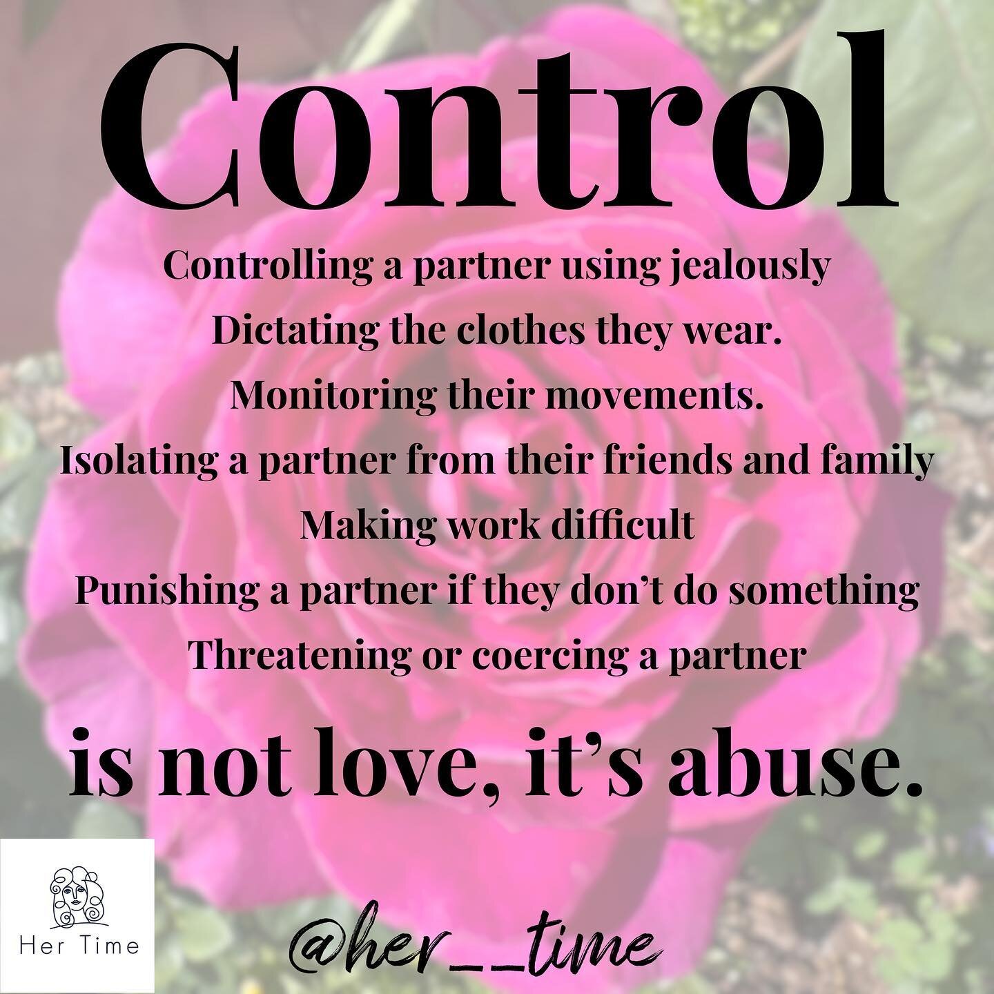 Controlling an intimate partner is not love, it&rsquo;s abuse. 

Overtime it stops you from being who you really are, and you become who your partner needs you to be. 

Controlling a partner using jealously.

Constantly being accused of cheating

Dic