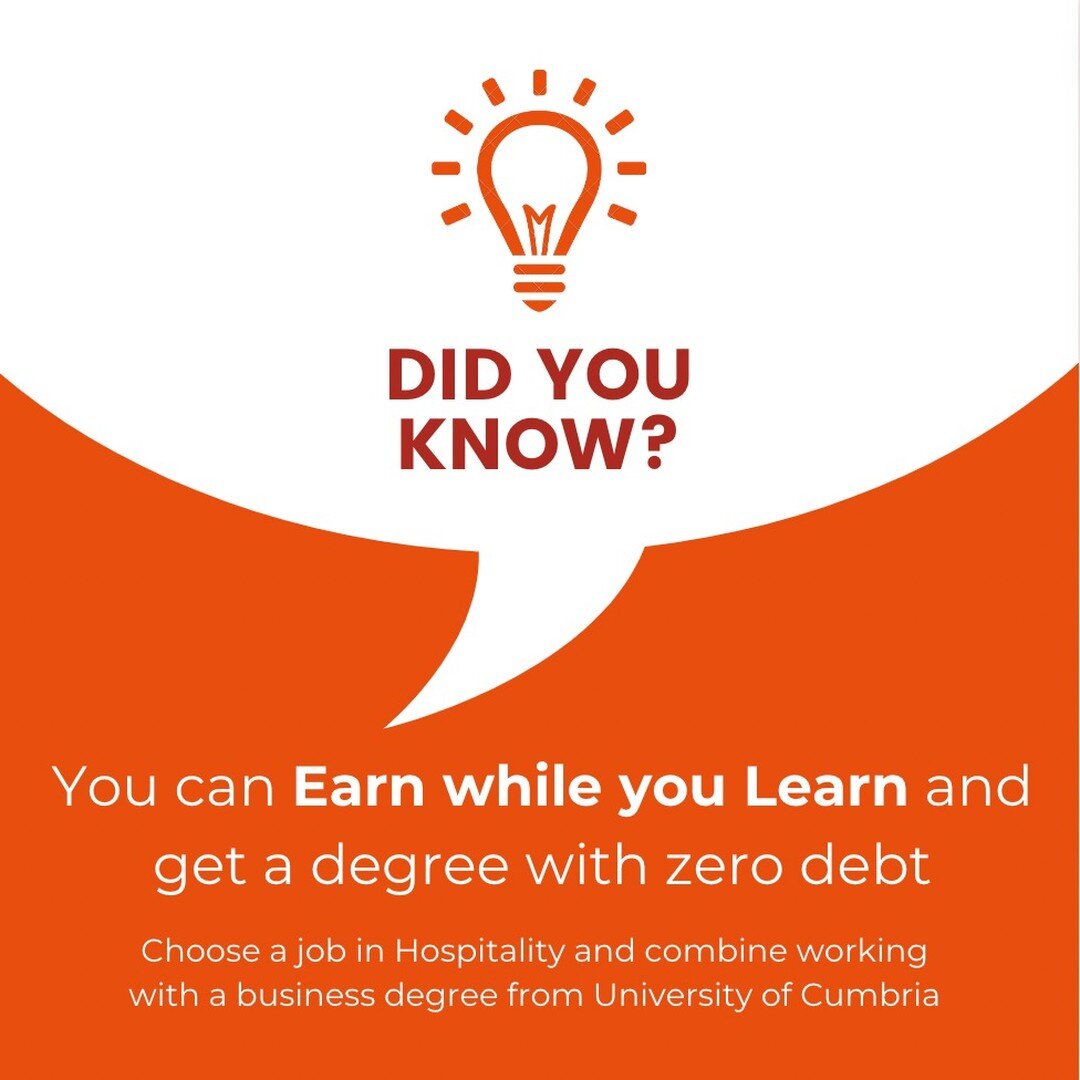 Happy Cumbria Careers Day!
Contact Lake District Hotels Association to find out more about Degree Apprenticeships

#CumbriaCareersDay
#DidYouKnow
#hospitalityjobs
#lakesopportunities
#theperfectplacetowork
#universityofcumbria
#degreeapprenticeship