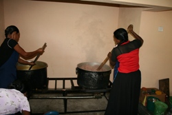 Cooking rice and lentils in the new kitchen