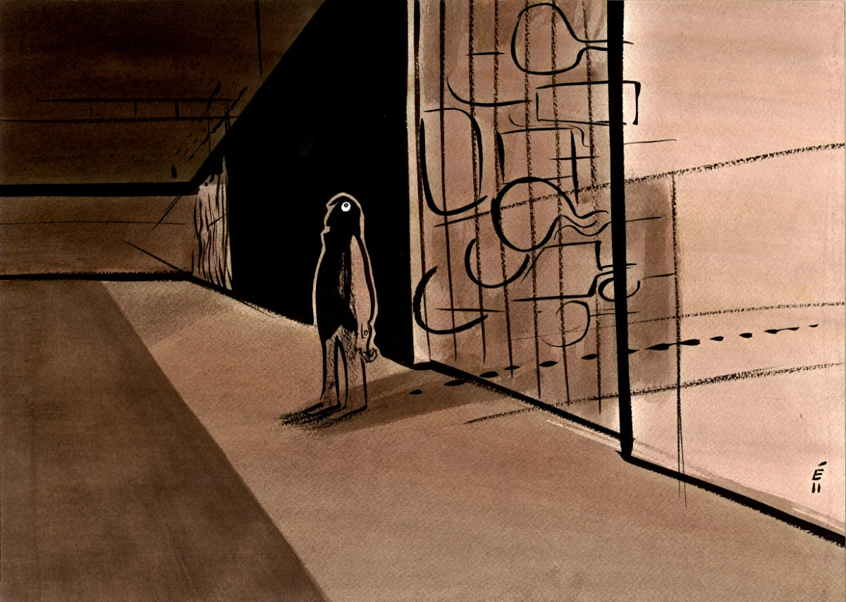 andre-slob_painting_illustration_voices_butler_scared.jpg