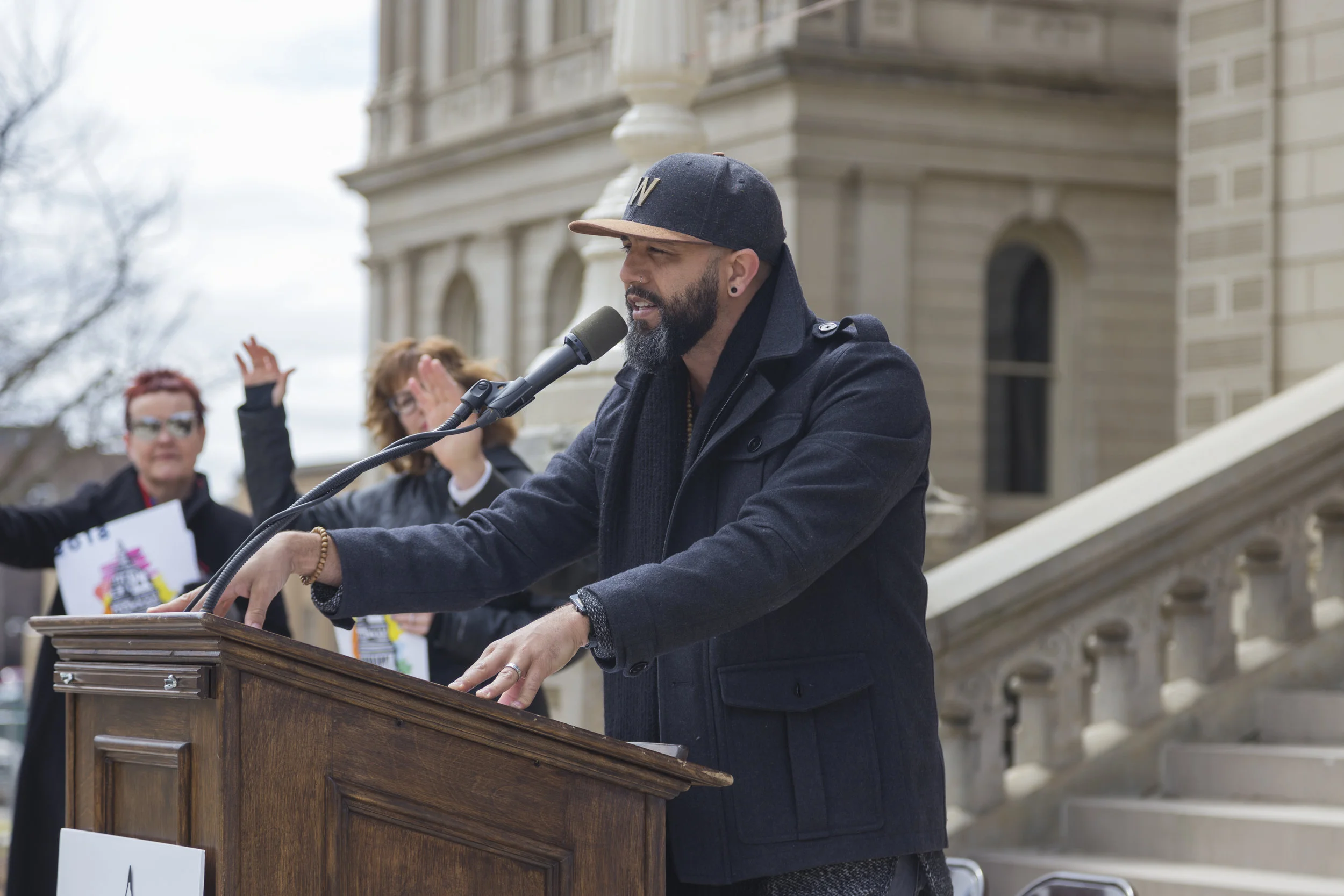 Ozay Moore, recording artist, at Arts Advocacy Day in Lansing, MI. Photo: Carbon Stories