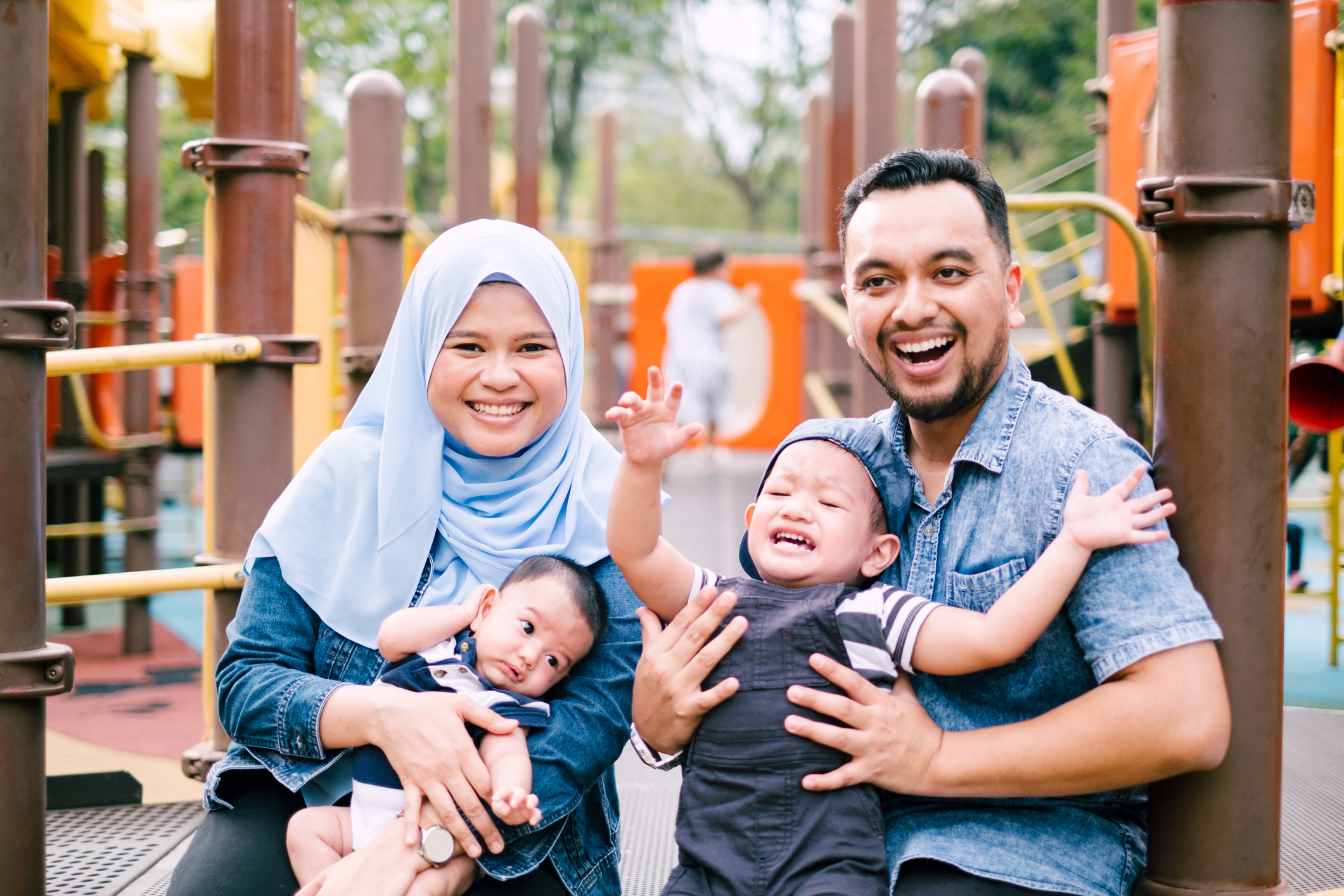 Malaysian Modern Family at KLCC Park, Kuala Lumpur Malaysia
