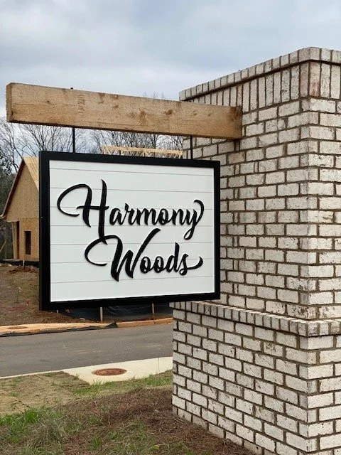 Routed Hanging Double -Sided Hanging Monument Sign, Black and White Farmhouse look on routed High Density Urethane Sign Foam