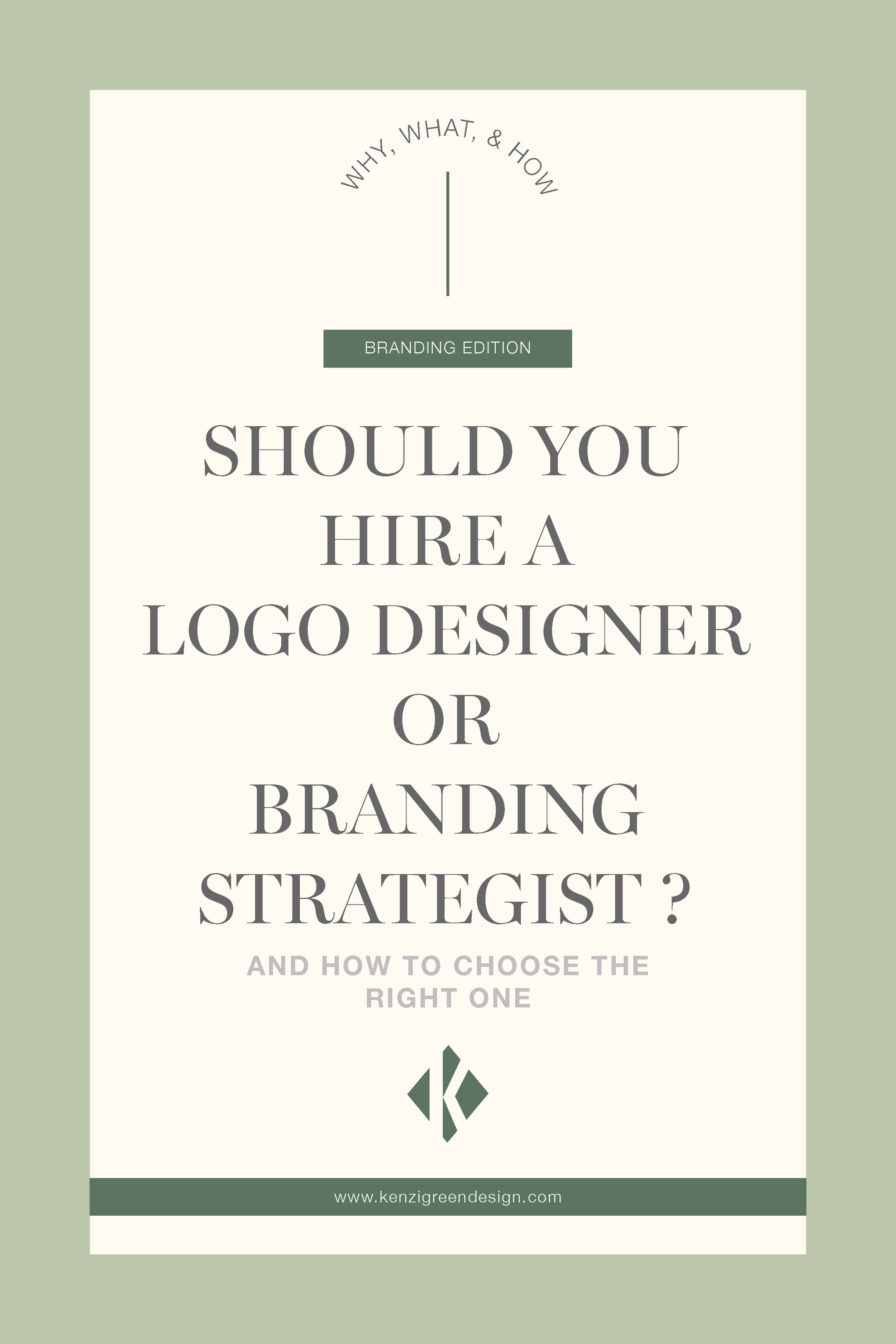 Should You Hire a Logo Designer or Branding Strategist?  And How to Choose the Right One #branding #logodesign #brandidentity #businesstips
