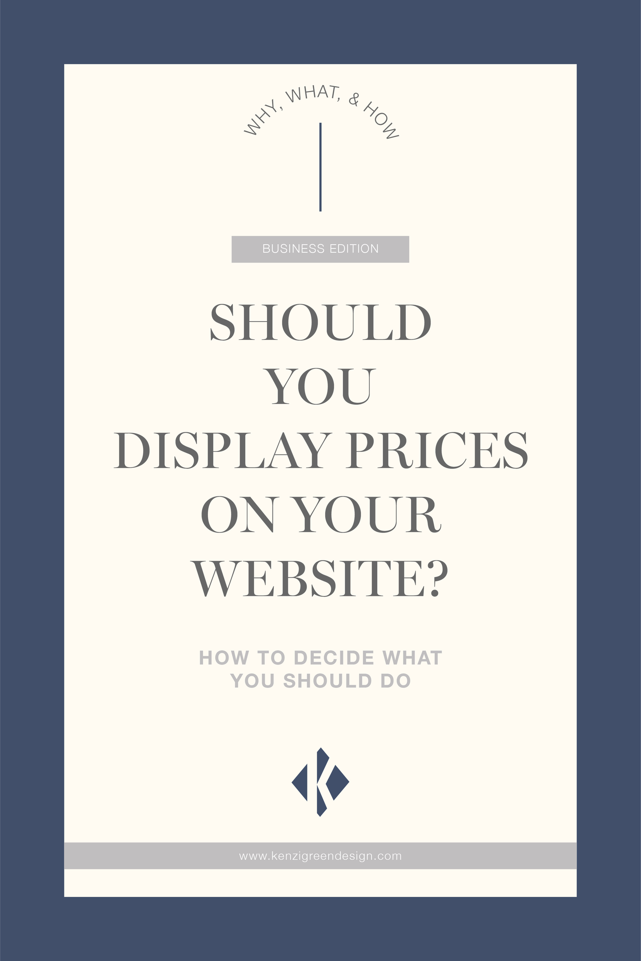 Should you display prices on your website? How to decide what you should do. #websitetips #businesstips #biztips