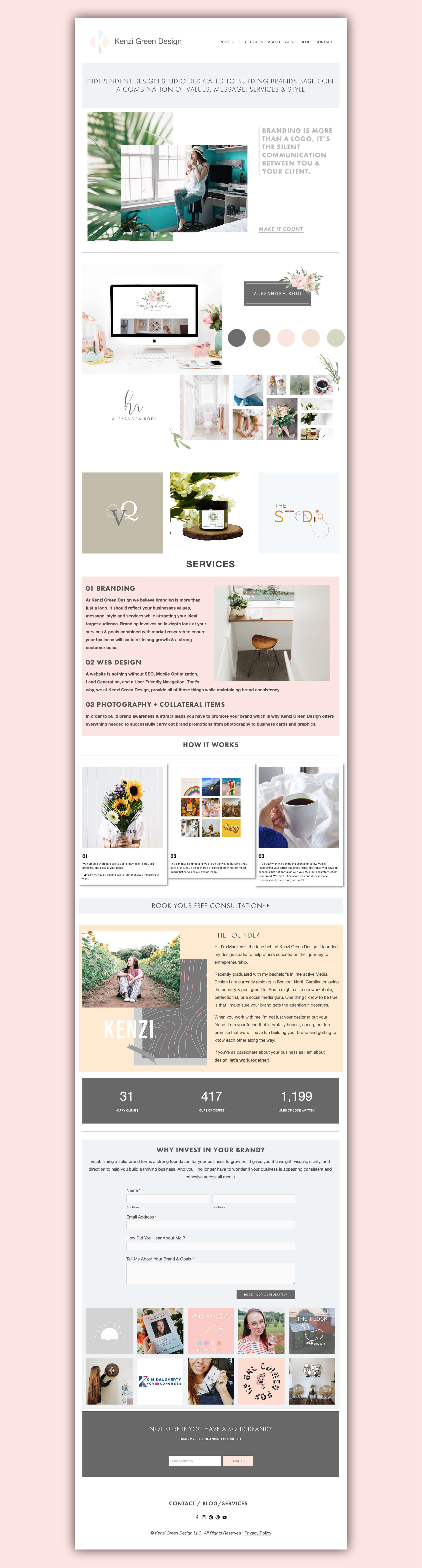 Kenzi Green Design studio website #websitedesign #designstudio #designerwebsite