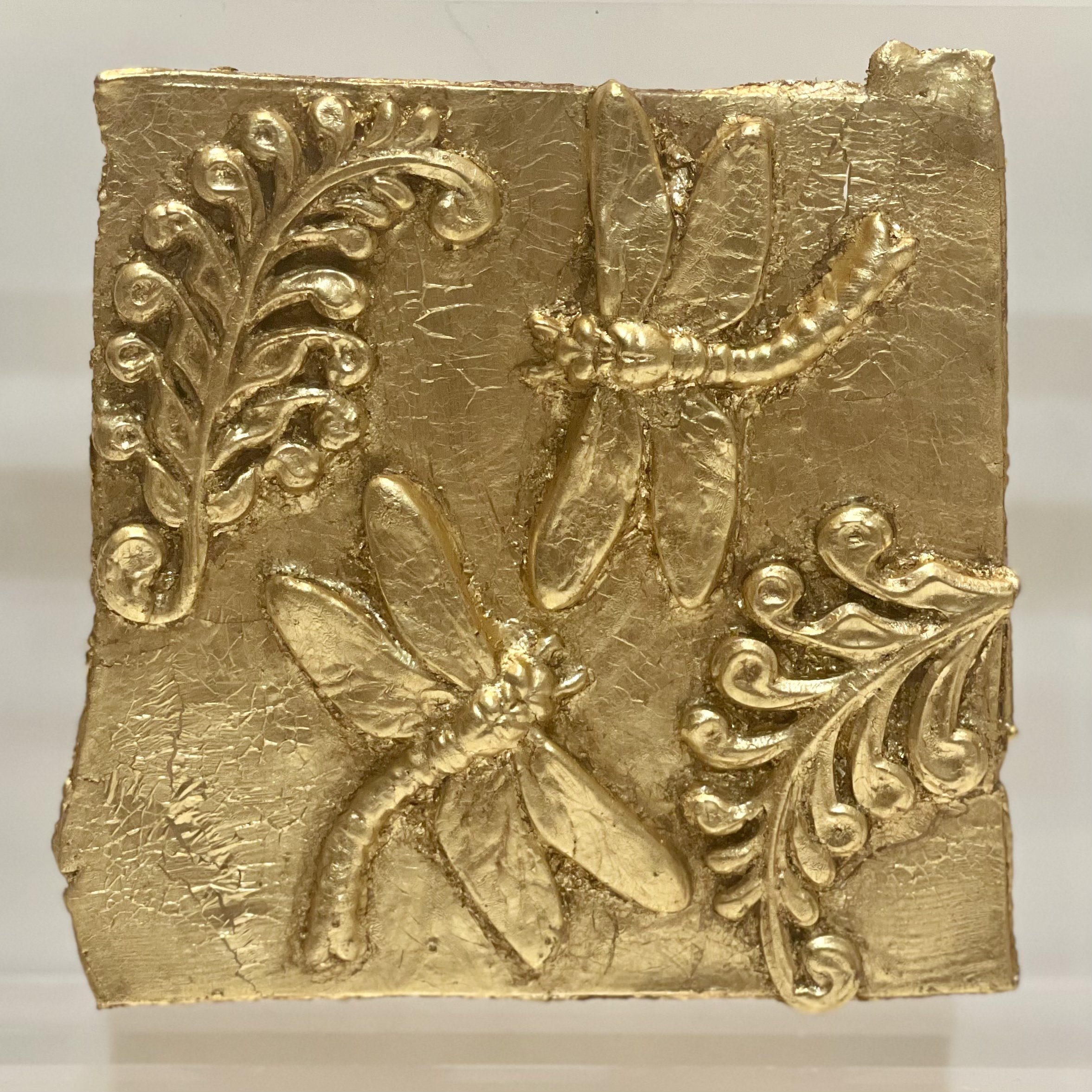Mounted Gold Leaf Botanical – "Fireflies"