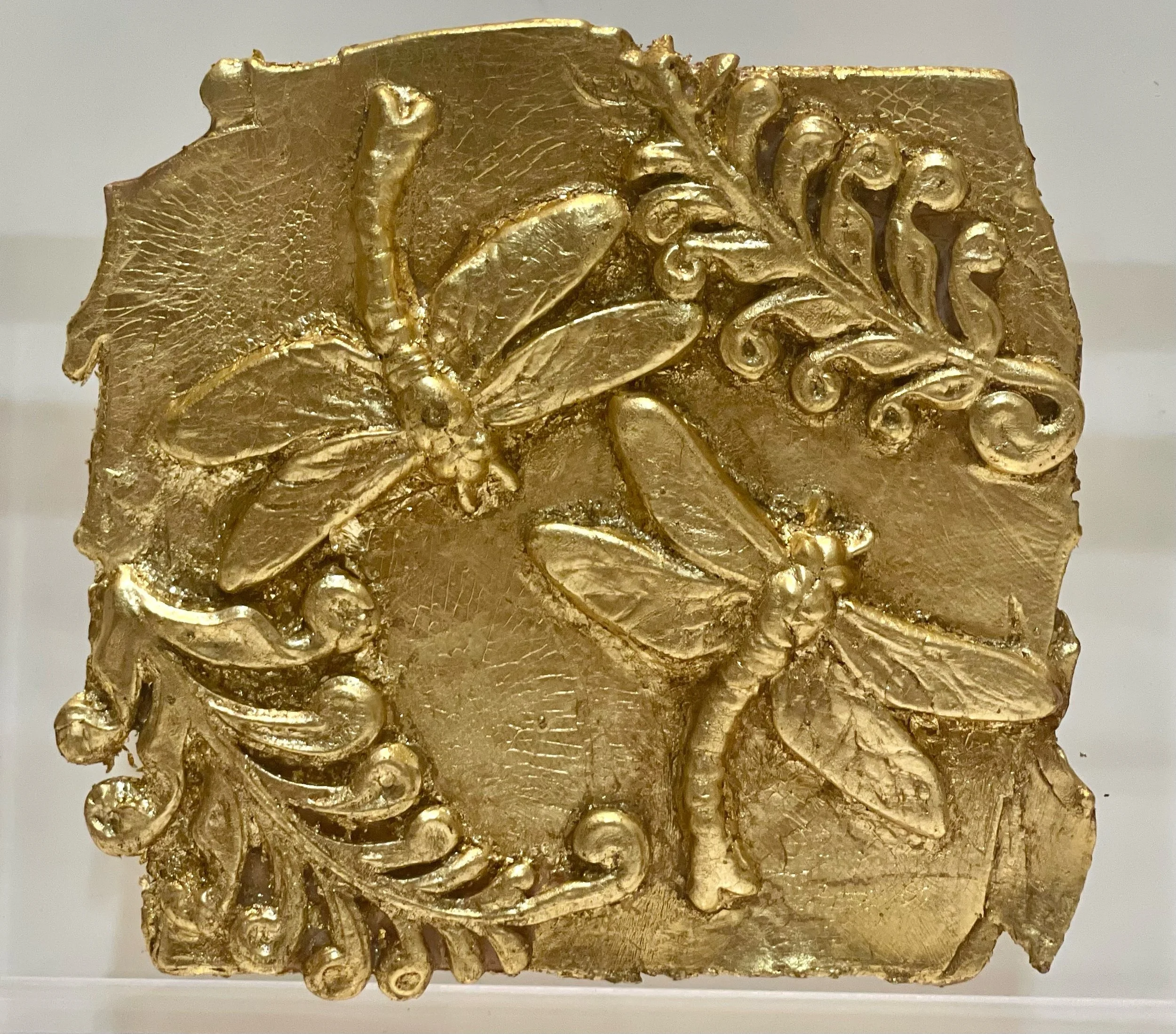 Mounted Gold Leaf Botanical – "Fireflies 2"