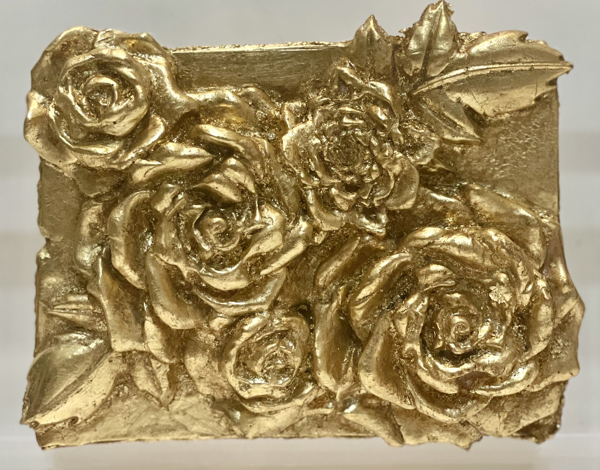 Mounted Gold Leaf Botanical – "Five Roses 2"