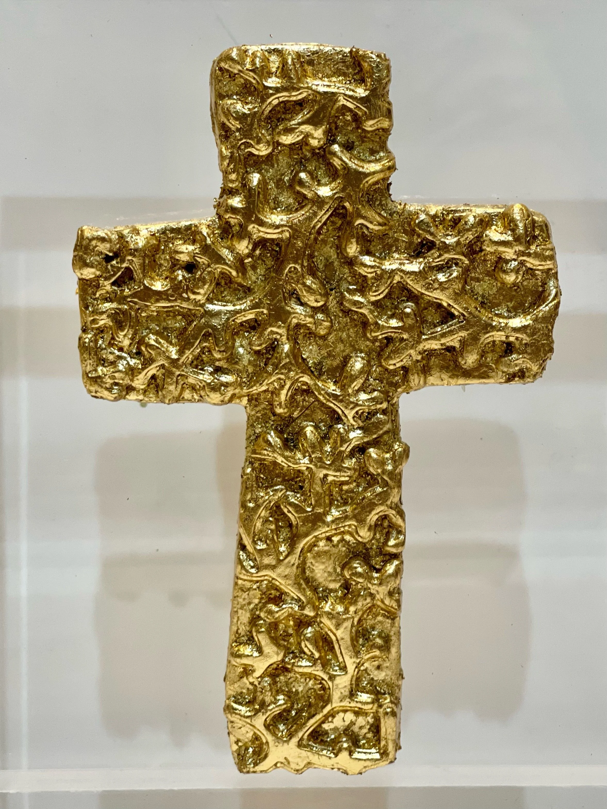 Traditional Cross with Coral 5x6