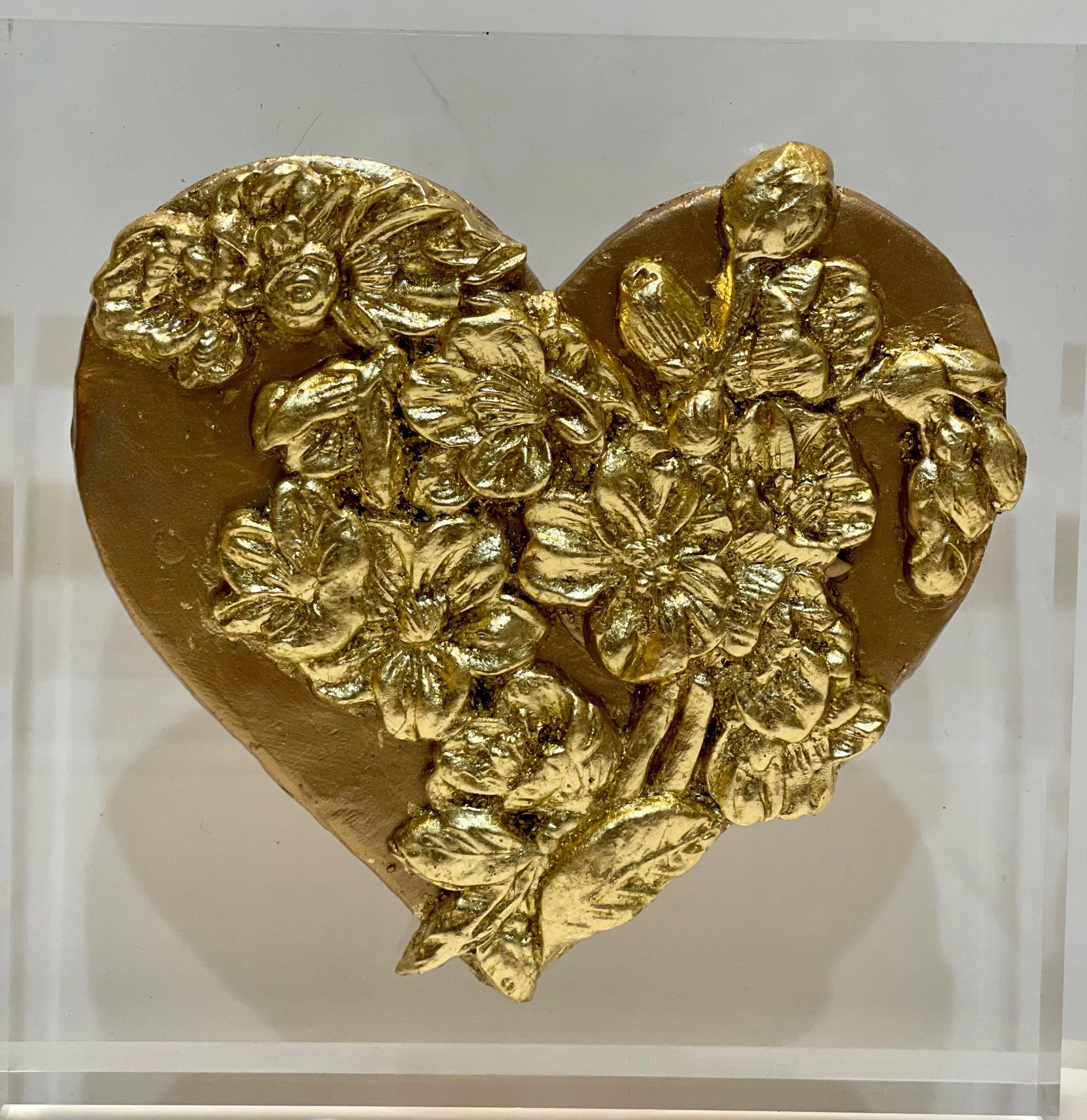 Gold Leaf Heart on Acrylic