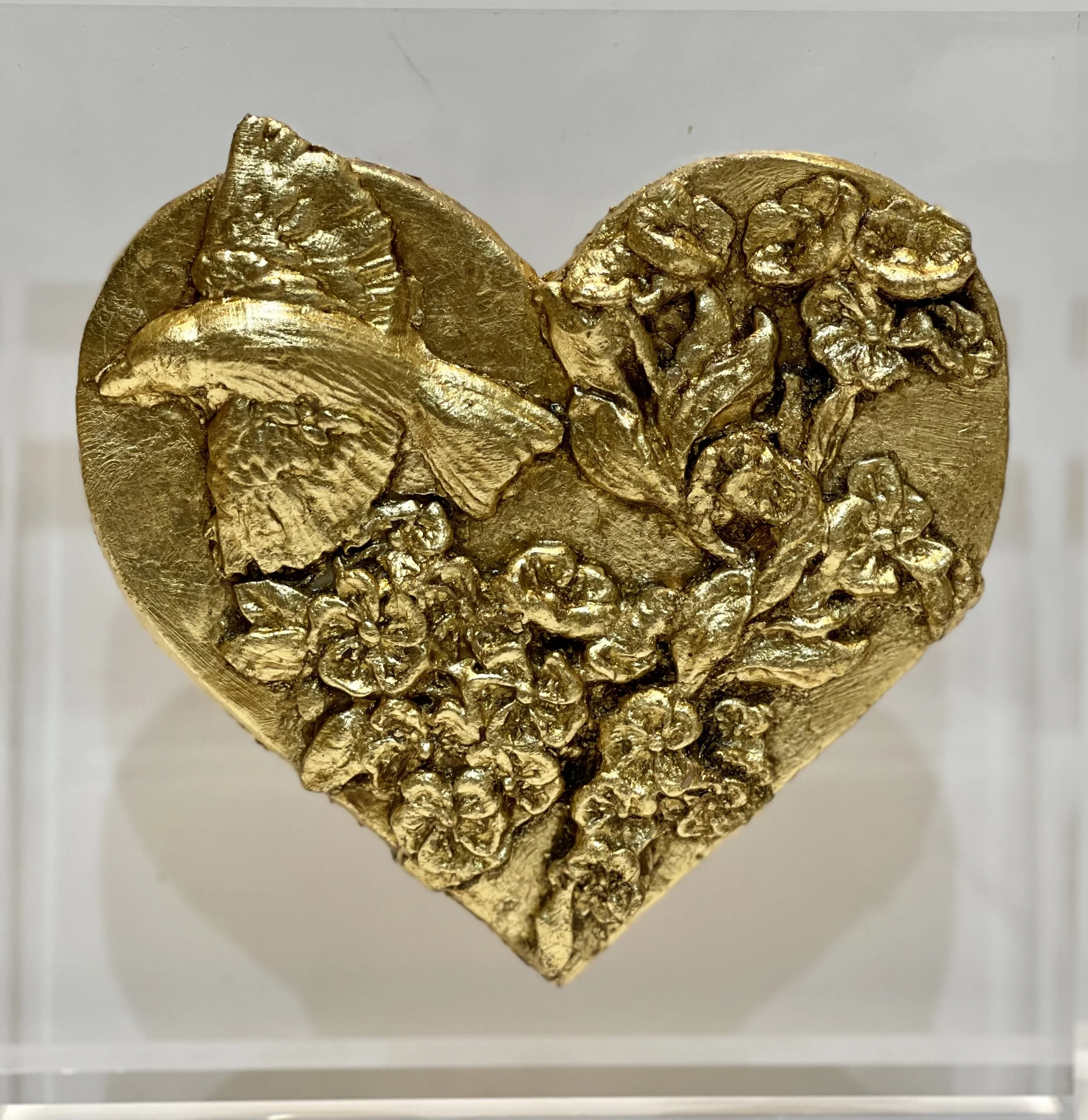 Gold Leaf Heart on Acrylic