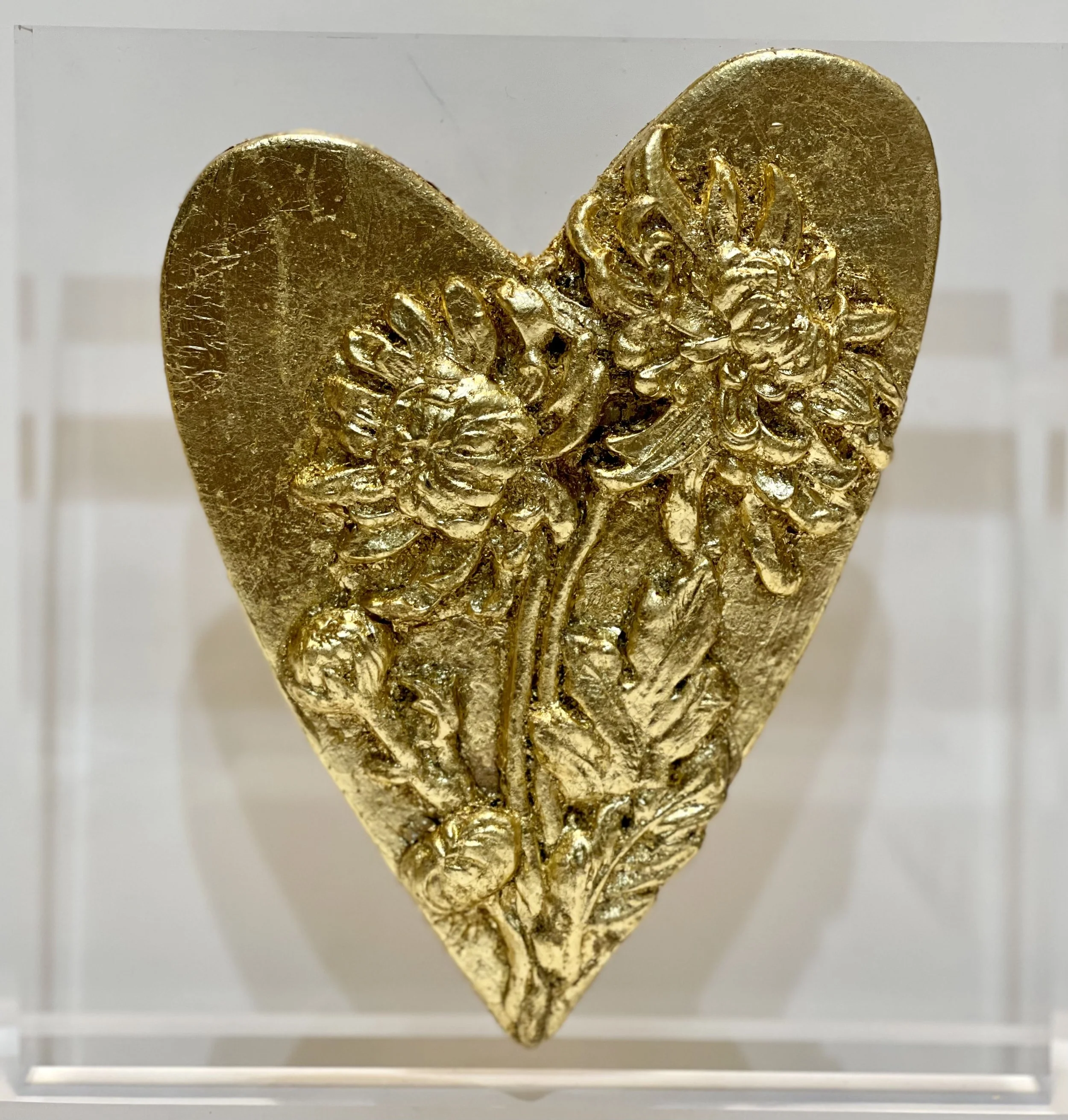 Gold Leaf Heart on Acrylic