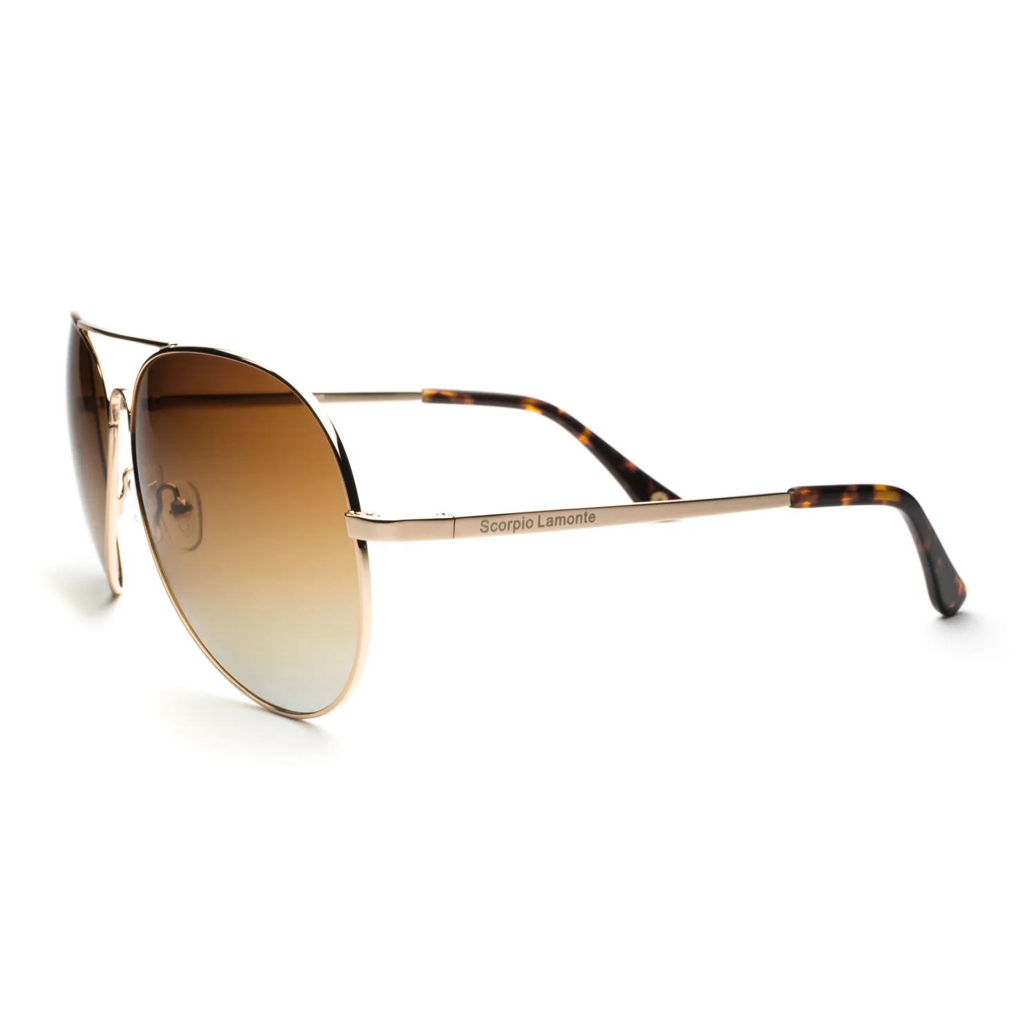 Mens Gold Aviator Sunglasses