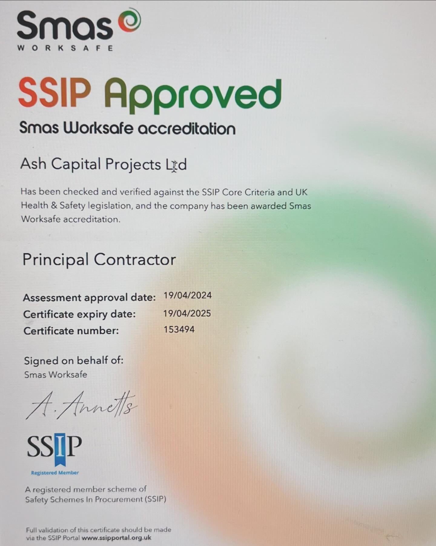 Great work from the team to get accreditation under our belt.  #healthandsafety #construction