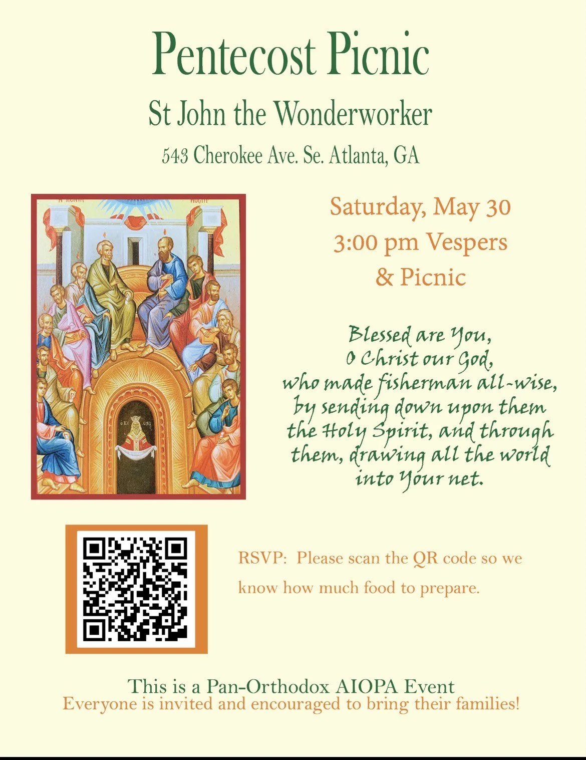 Pan-Orthodox Pentecost Vespers and Picnic