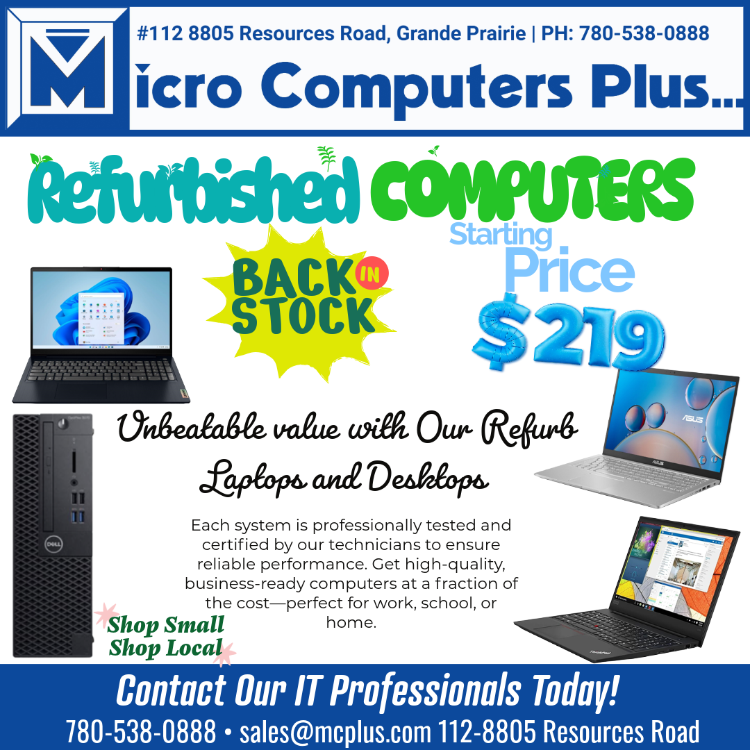 Refurbished Computers are Back in Stock at Micro Computers Plus - Starting at Only $219!