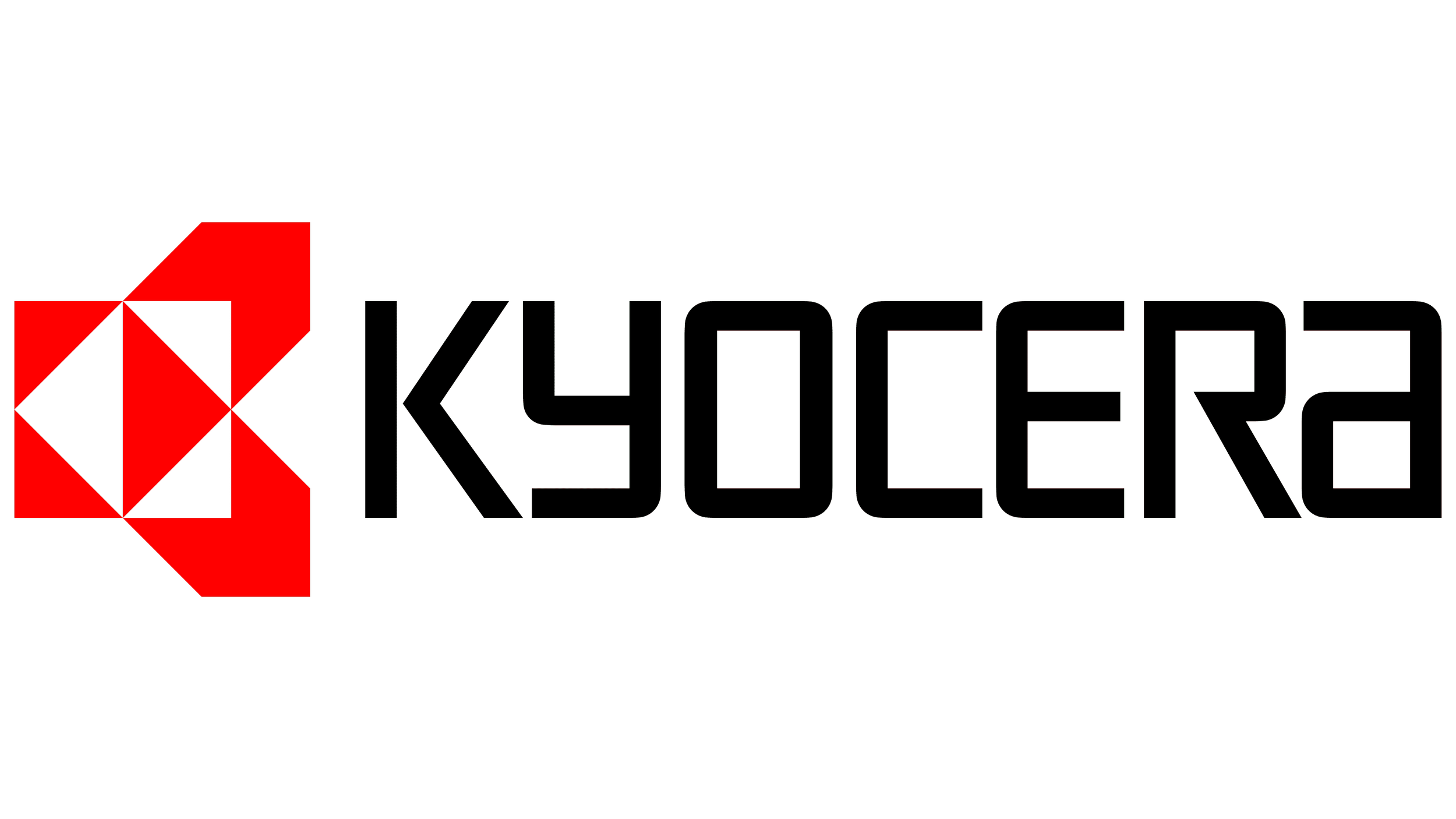KyoKuera logo with a black and red geometric symbol to the left of the company name.