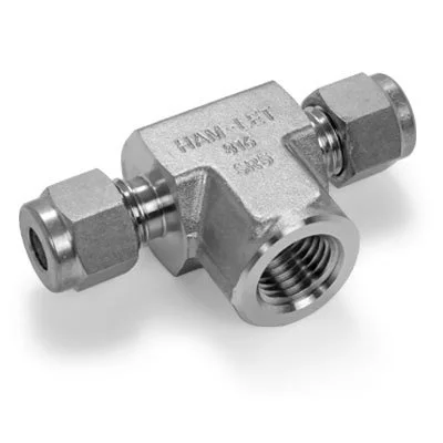1/2" Let-Lok® x 1/2" Let-Lok® x 1/4" Female NPT Reducing Female Branch Tee