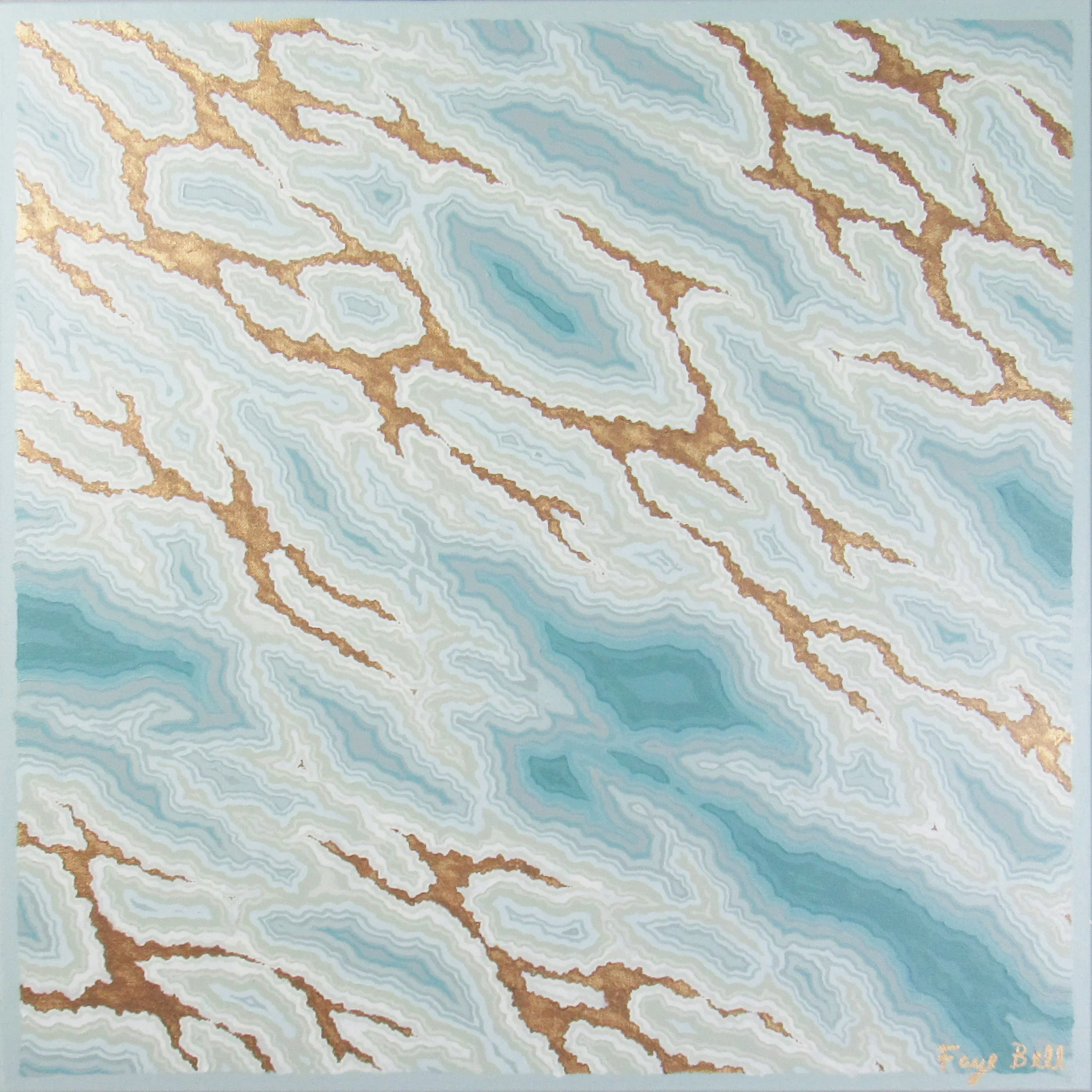 Khumbu Blue , 2017, 20x20, acrylic on canvas. sold.