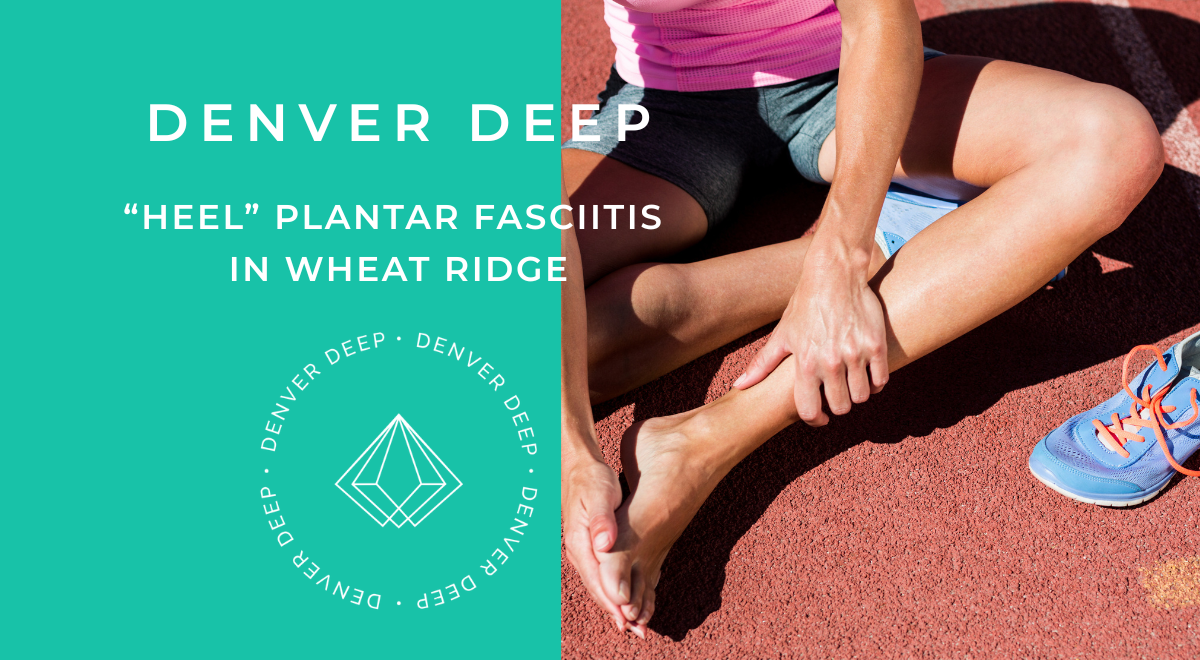 Woman with heel pain from plantar fasciitis.