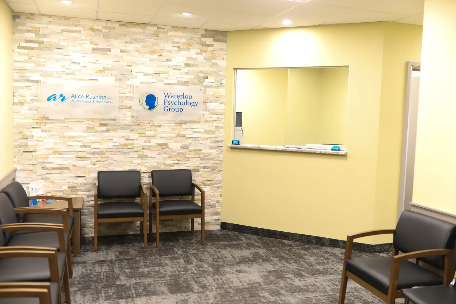 Reception at Waterloo Psychology Group located in Uptown Waterloo.