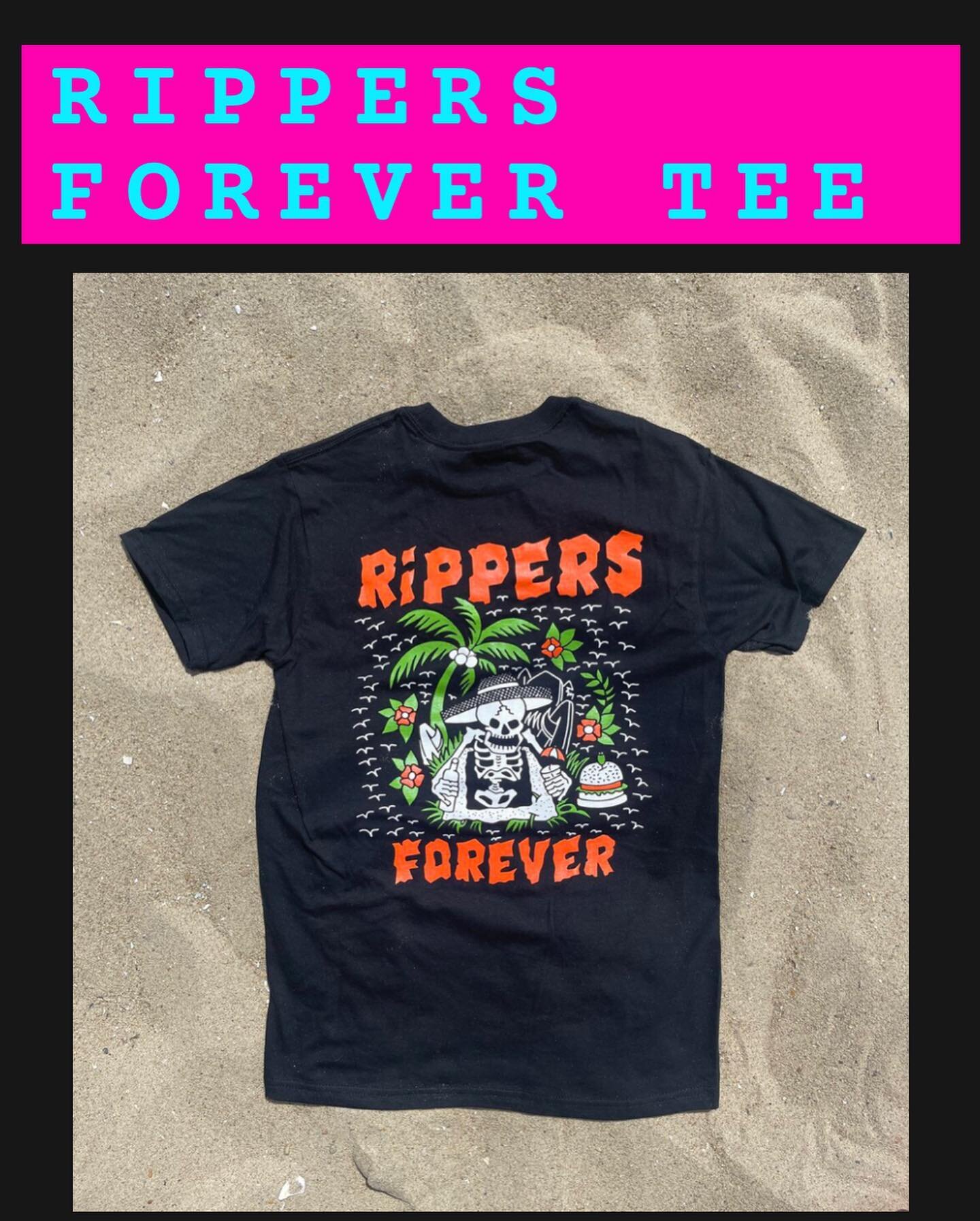 NEW MERCH UP ON THE WEB! Rippers Summer &lsquo;21 Collection is now available on www.eatrippers.com or hit the link in our bio.